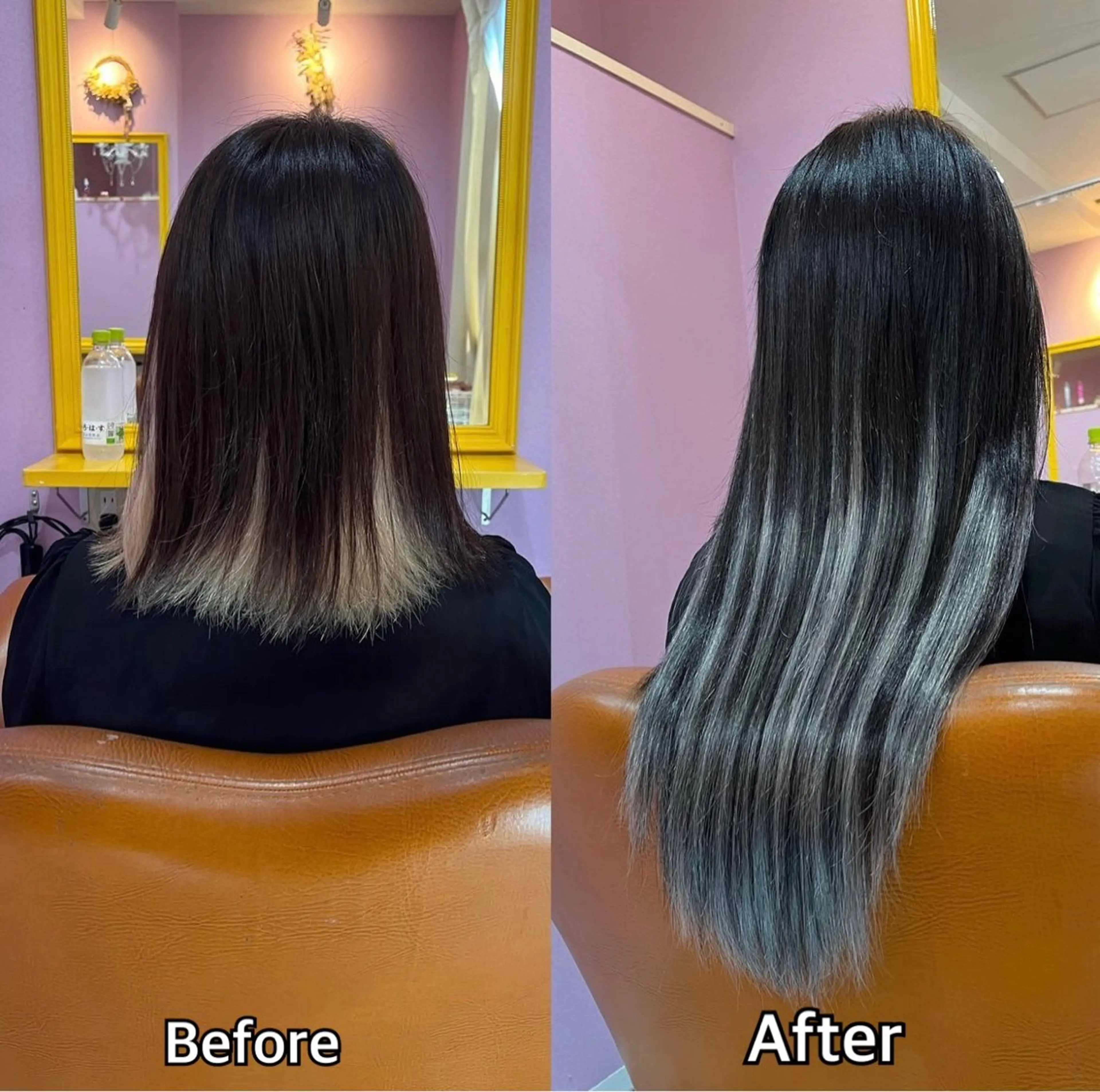 ロング シール+ちび編み込み エクステ梅田🐨のヘアスタイル