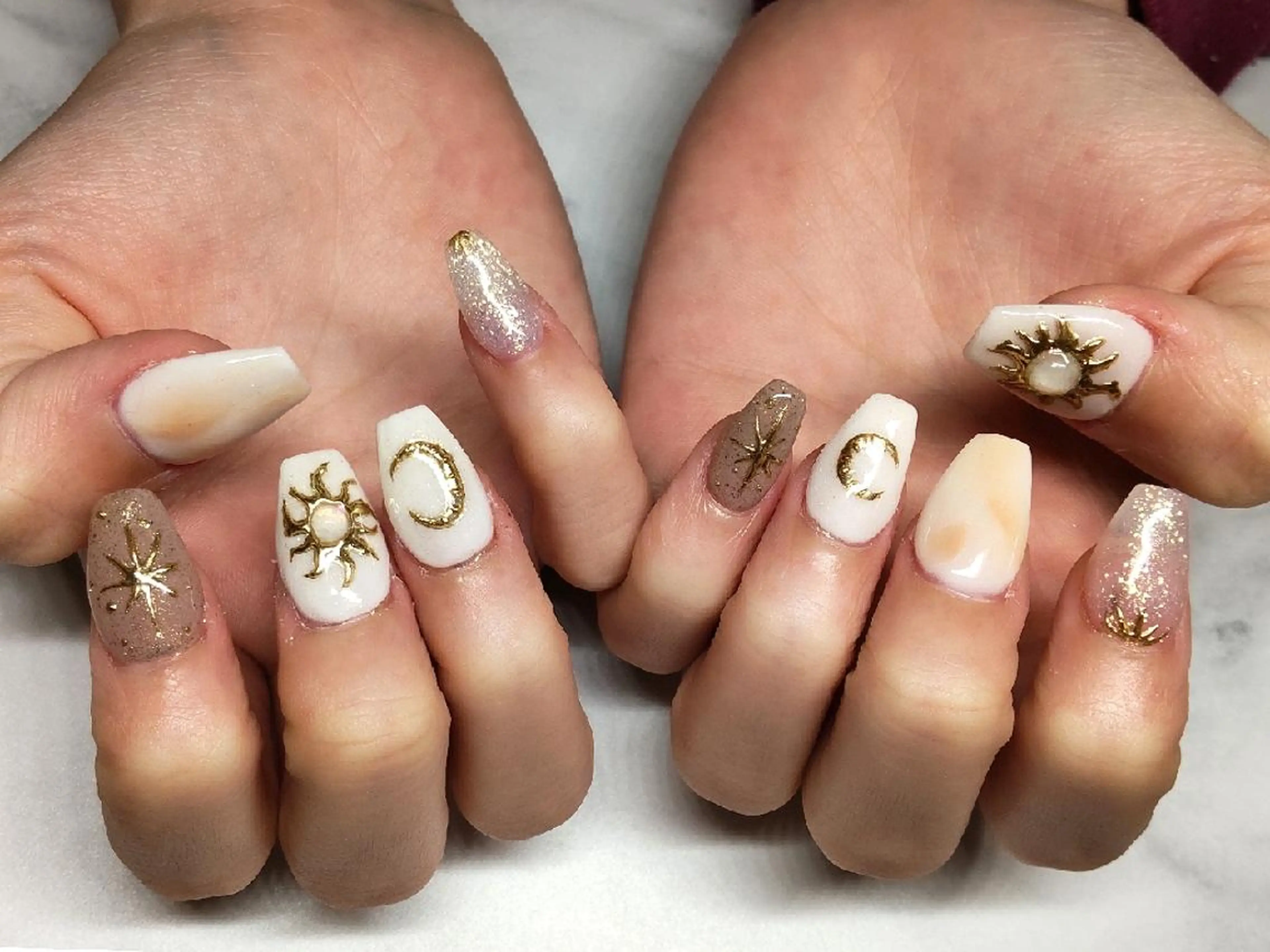ミディアム ネイル 長さ出し ジェルネイル ニュアンスネイル スカルプネイル ハンドネイル T&A nailのネイルデザイン