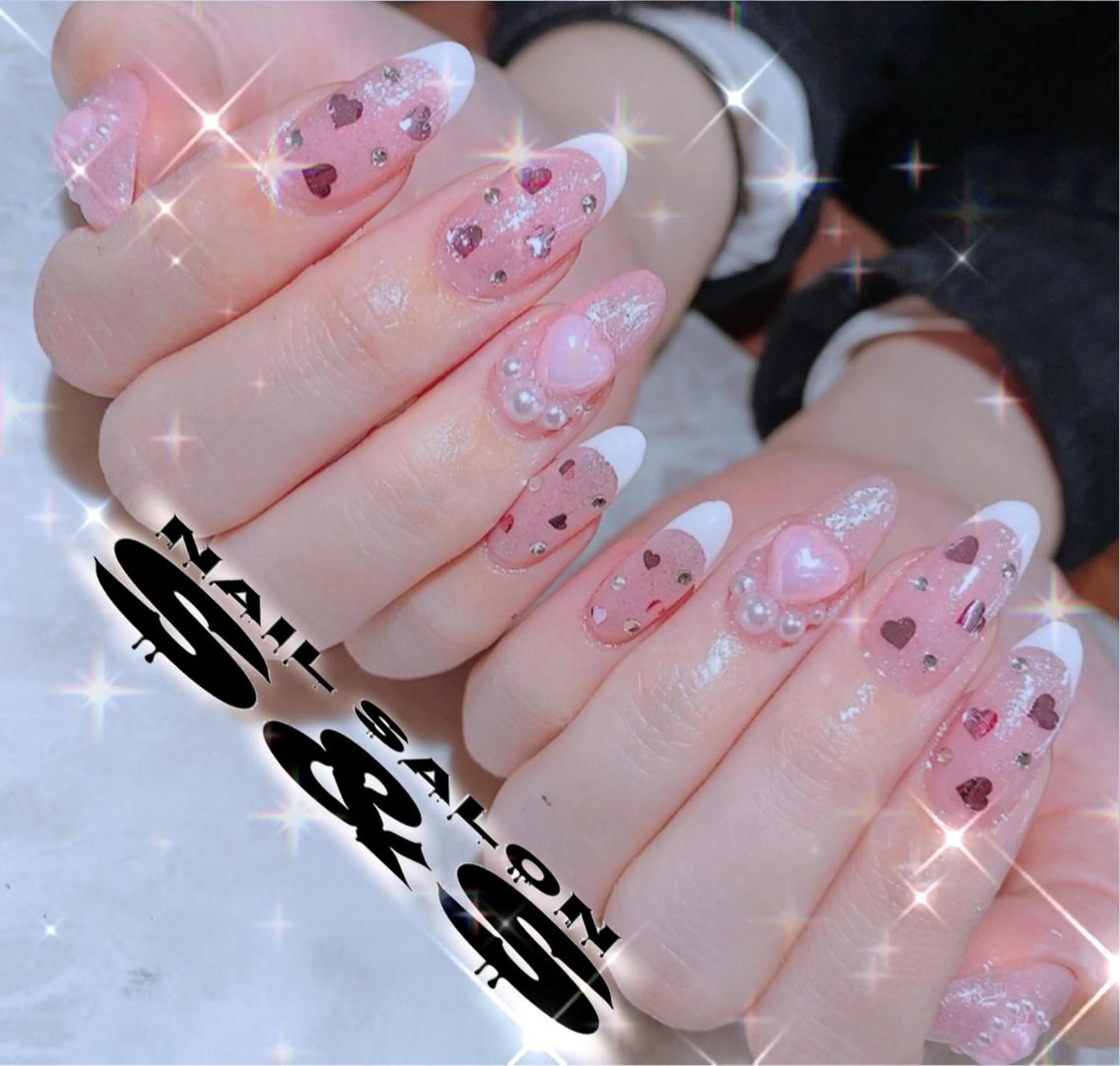 ネイル 長さ出し ハート メンズネイル 持ち込み スカルプネイル S&S 村田小百合のネイルデザイン