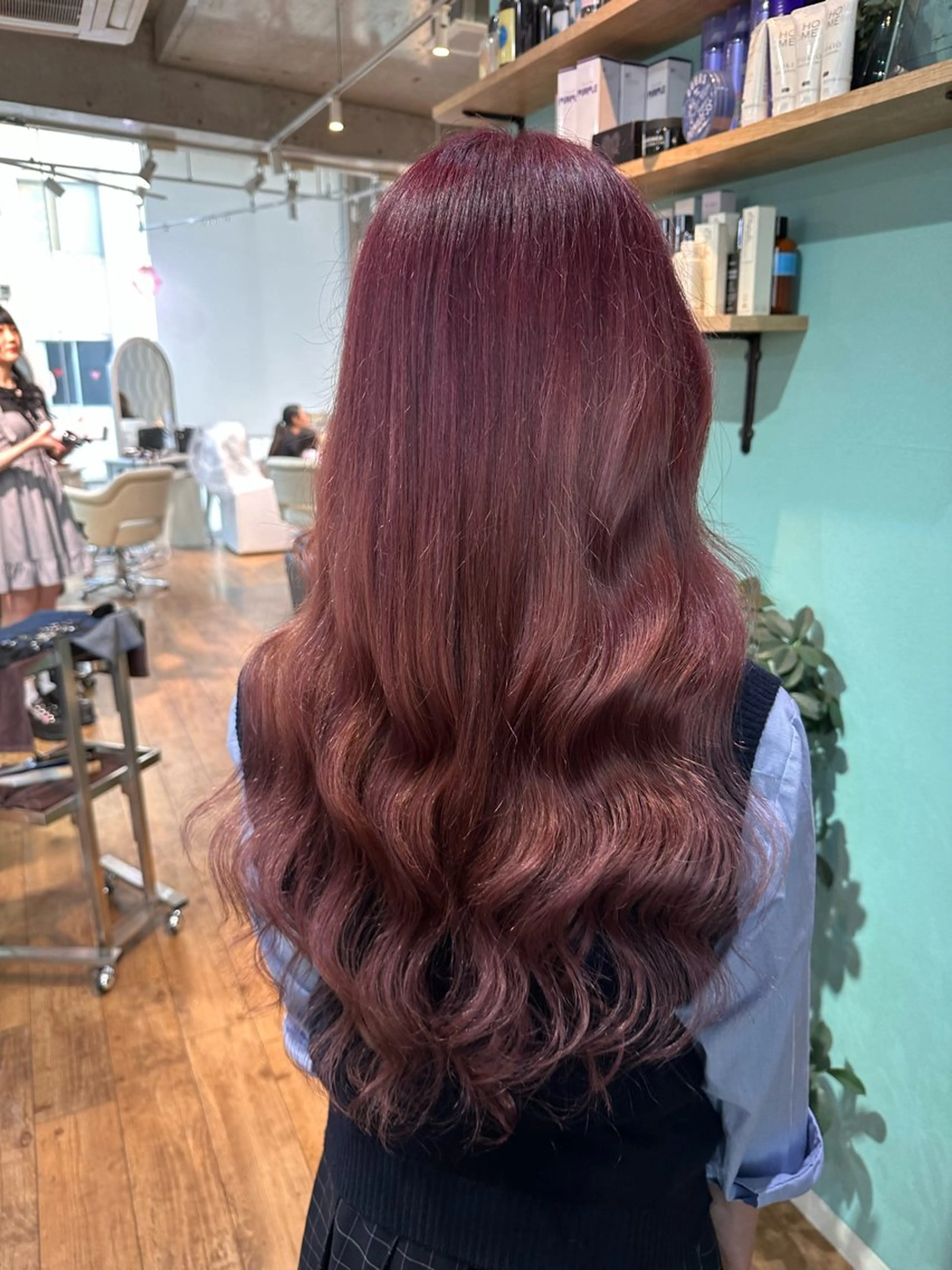 ロング カラー プルエクステ ピンクカラー エクステ ヘアカラー エクステ 🧸プルエクステ❤︎ ネイルKAO🧸のヘアスタイル