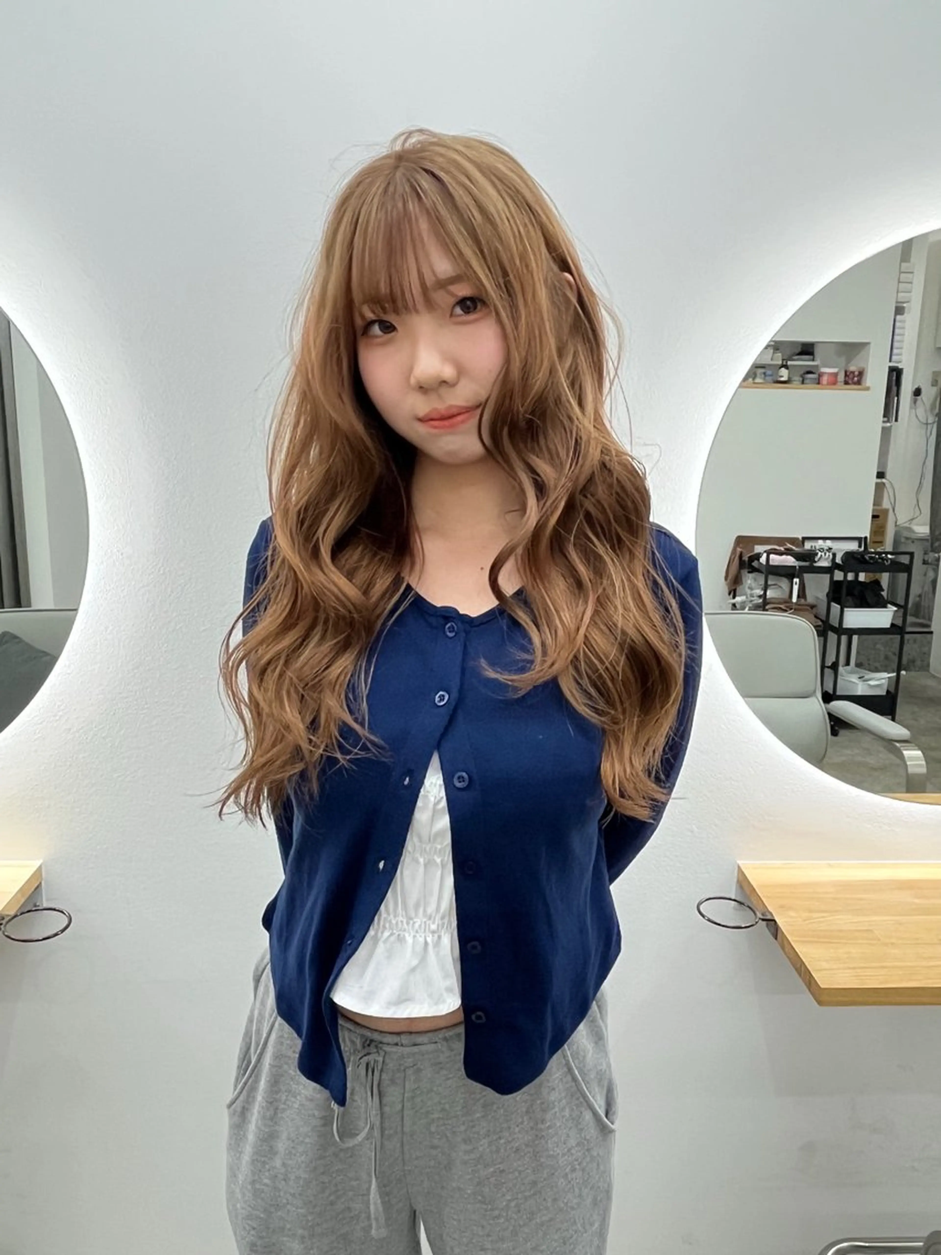 ロング カラー ヘアカラー トリートメント ベージュ⟡˖ブリーチ ˖ ࣪⊹あずきのヘアスタイル