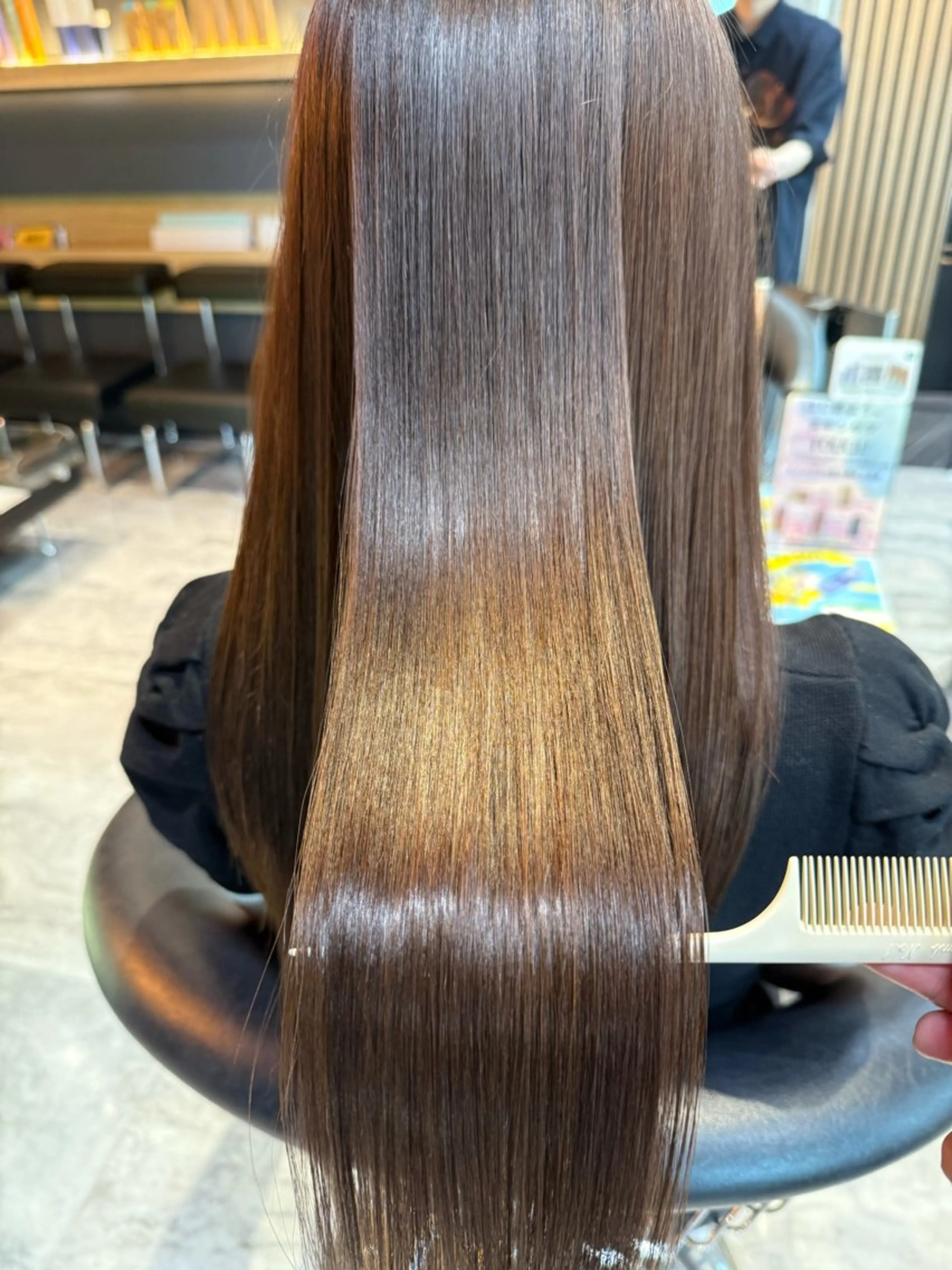 ロング 学生 酸性ストレート カット ヘアカラー 縮毛矯正 トリートメント レスピア銀座中央通り店所属・酸性ストレート/ 透明感カラー/中村利のヘアスタイル