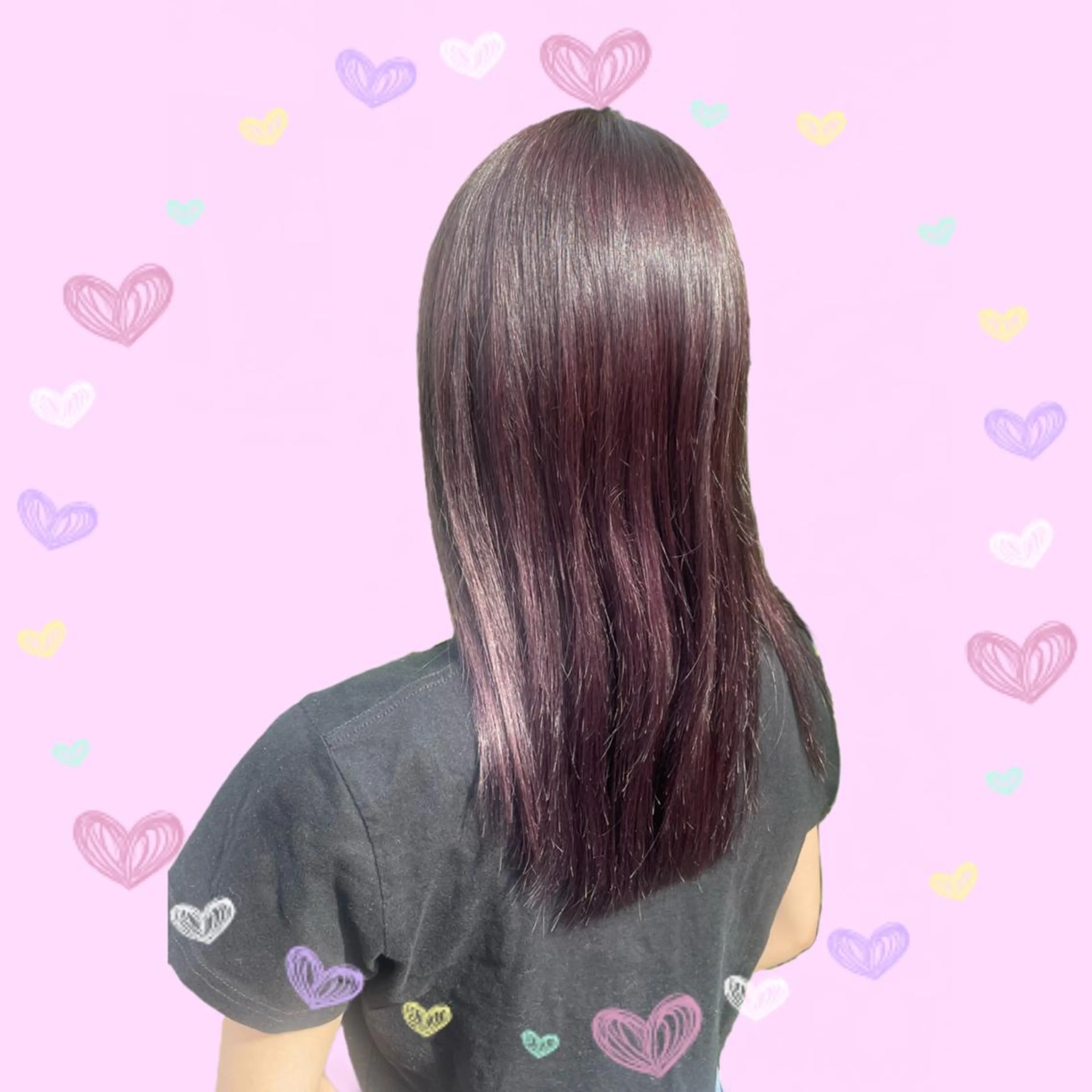 ロング カラー ヘアアレンジ ピンクカラー ブリーチ♡メンズ マッシュ♡MIUのヘアスタイル