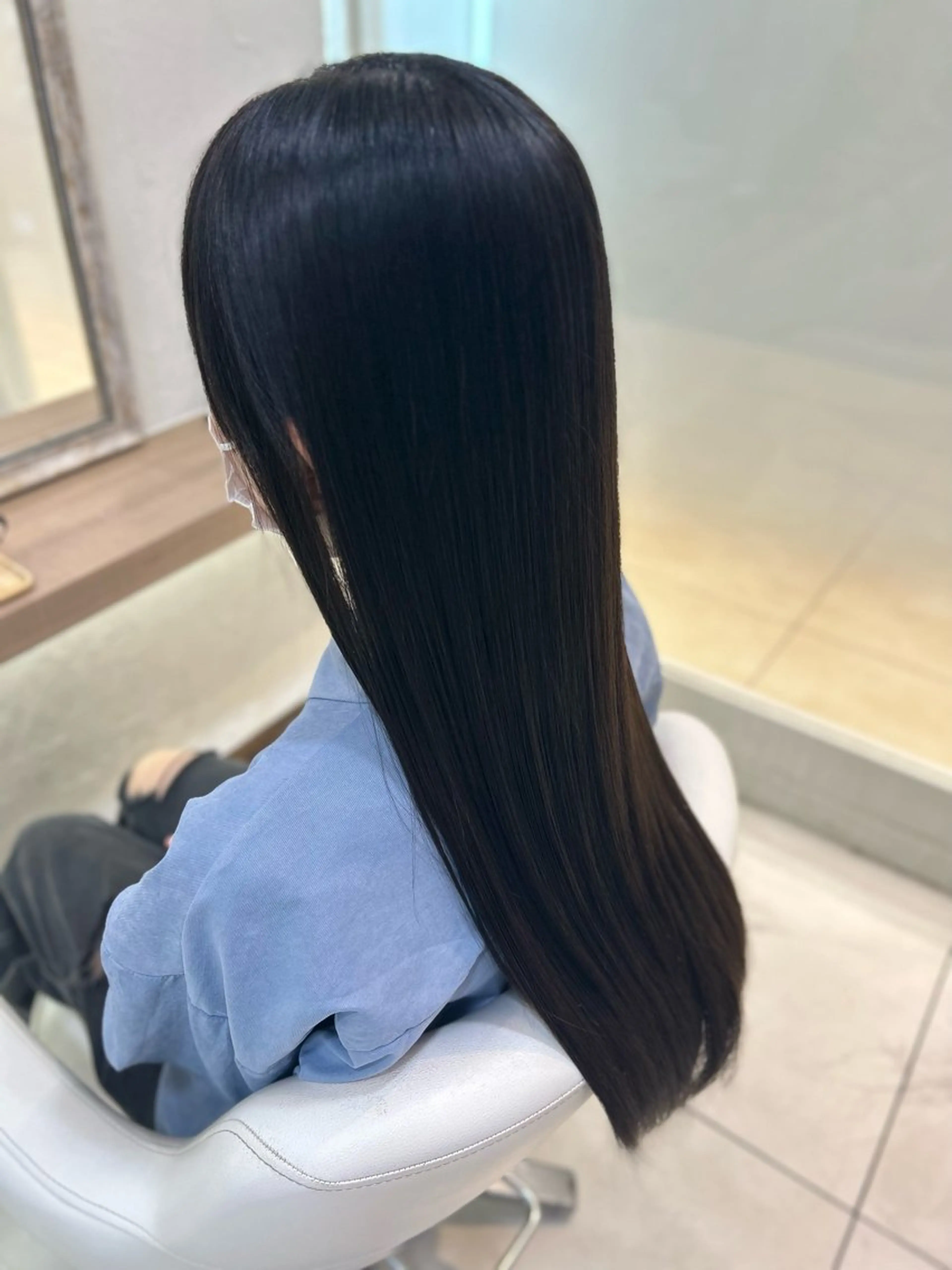 ロング パーマ カット 縮毛矯正 トリートメント 艶質改善/縮毛矯正 ササキナツミのヘアスタイル