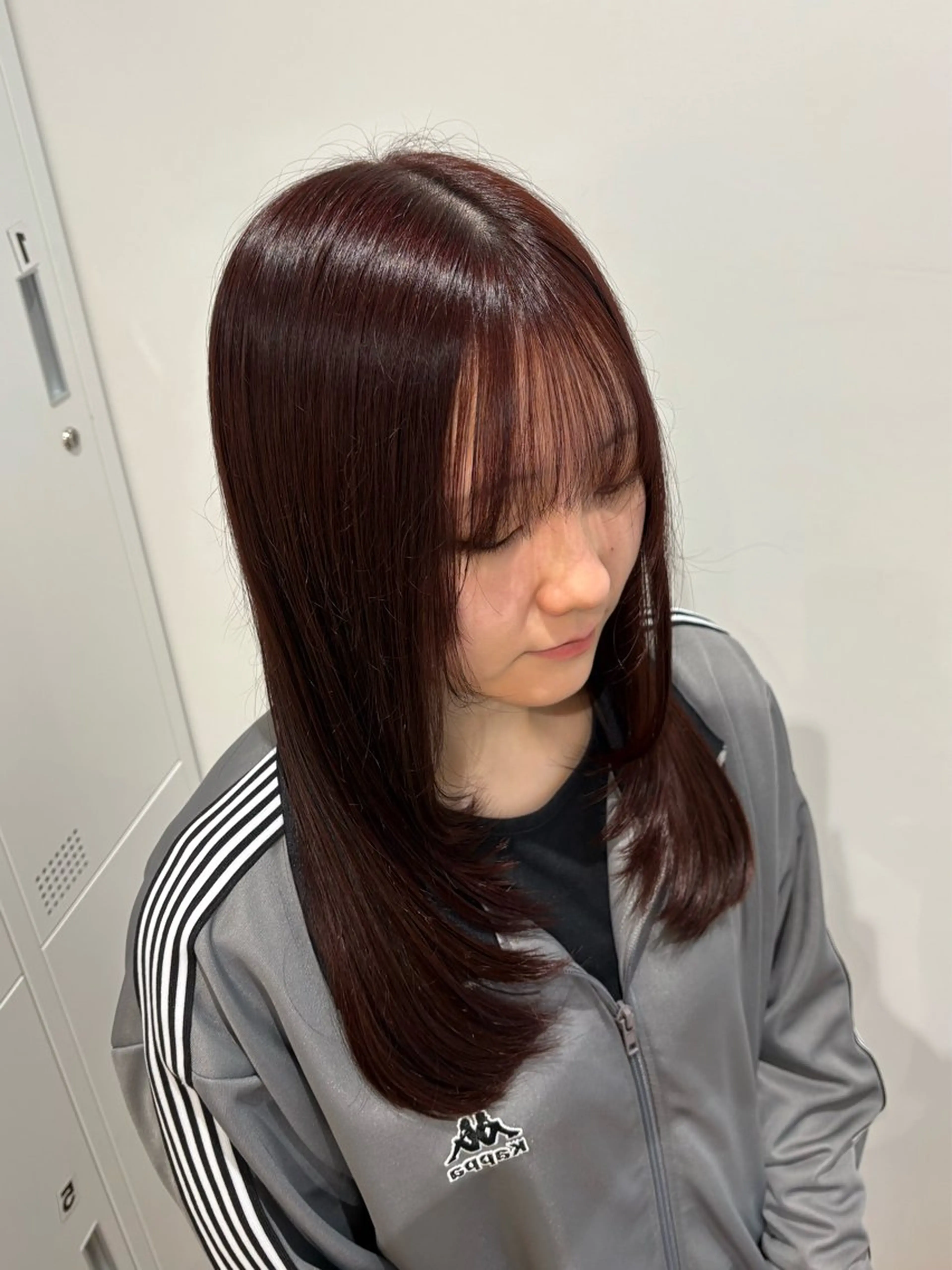 セミロング カラー ブリーチ ボルドーカラー ダブルカラー ブリーチなしカラー レッドカラー COTAN所属・🍒YUI🍒 暖色カラー/ブリーチのヘアスタイル