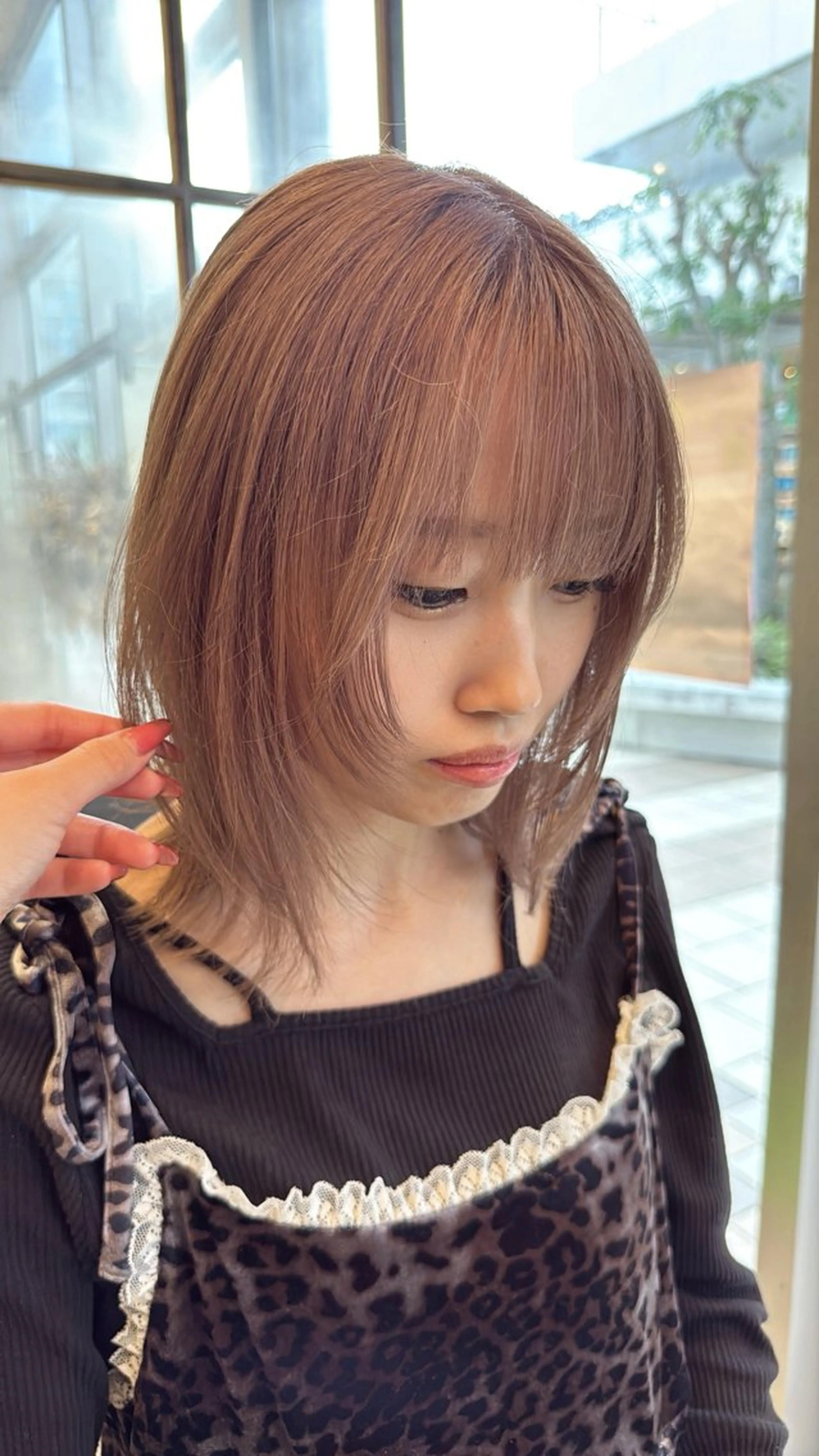 ショート ボブレイヤー ボブ 韓国風ヘア レイヤーカット カット ヘアカラー レイヤーカット /momocaのヘアスタイル