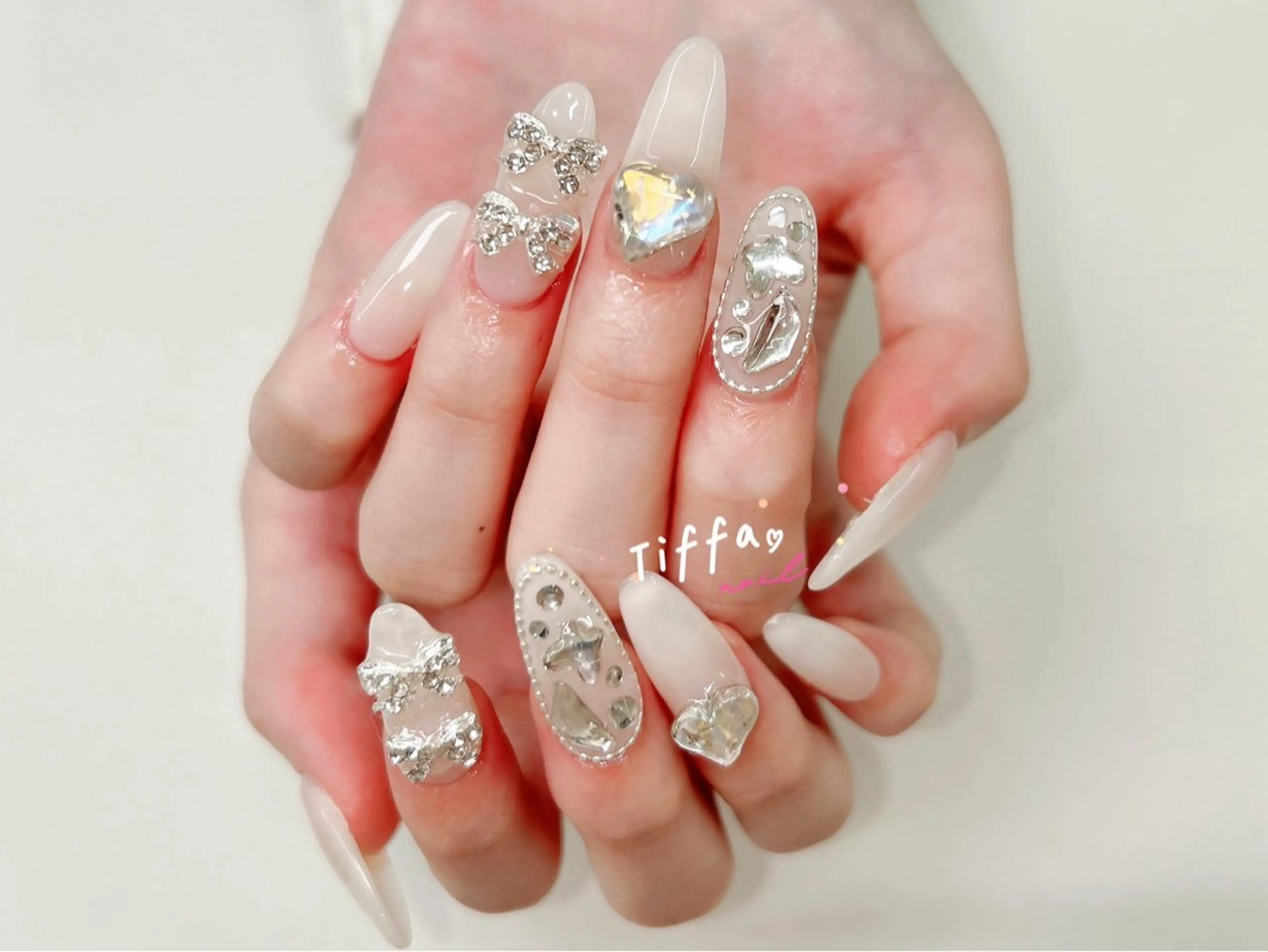 【スカルプ長さだし】6本(アートorパーツorシール)&4本ワンカラー￥14980の写真