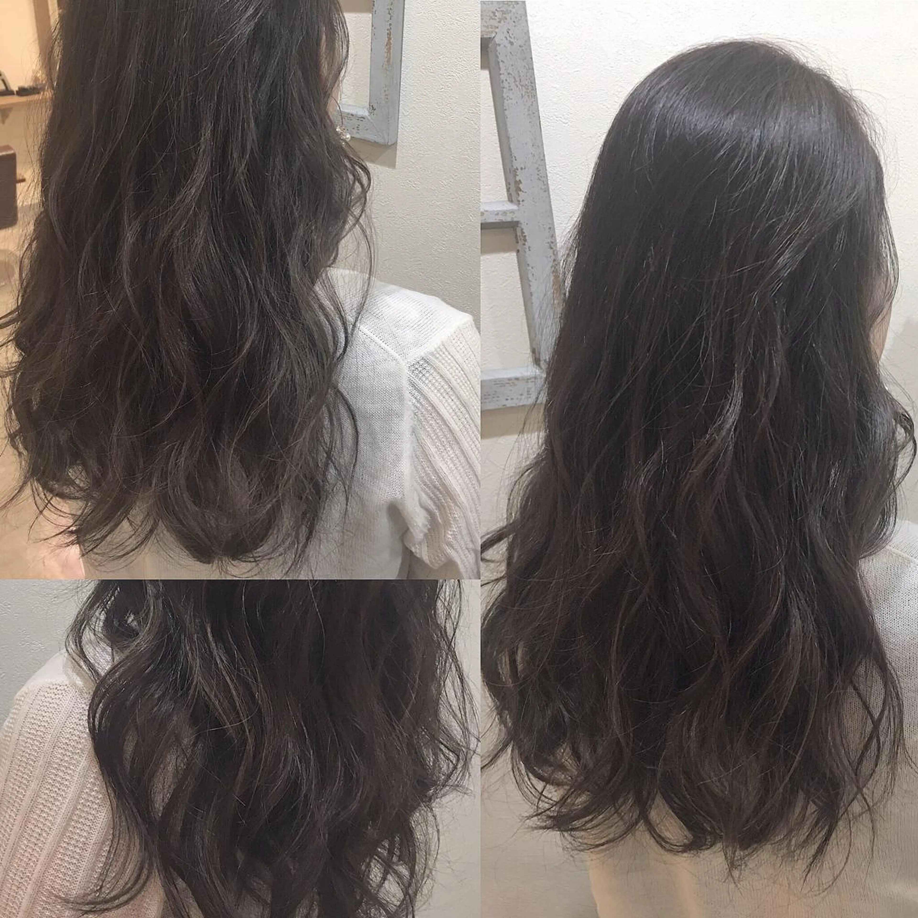 ロング カラー ハイライトカラー イルミナカラー ハイライト トリートメント hair salon Ranun髪質改善のヘアスタイル