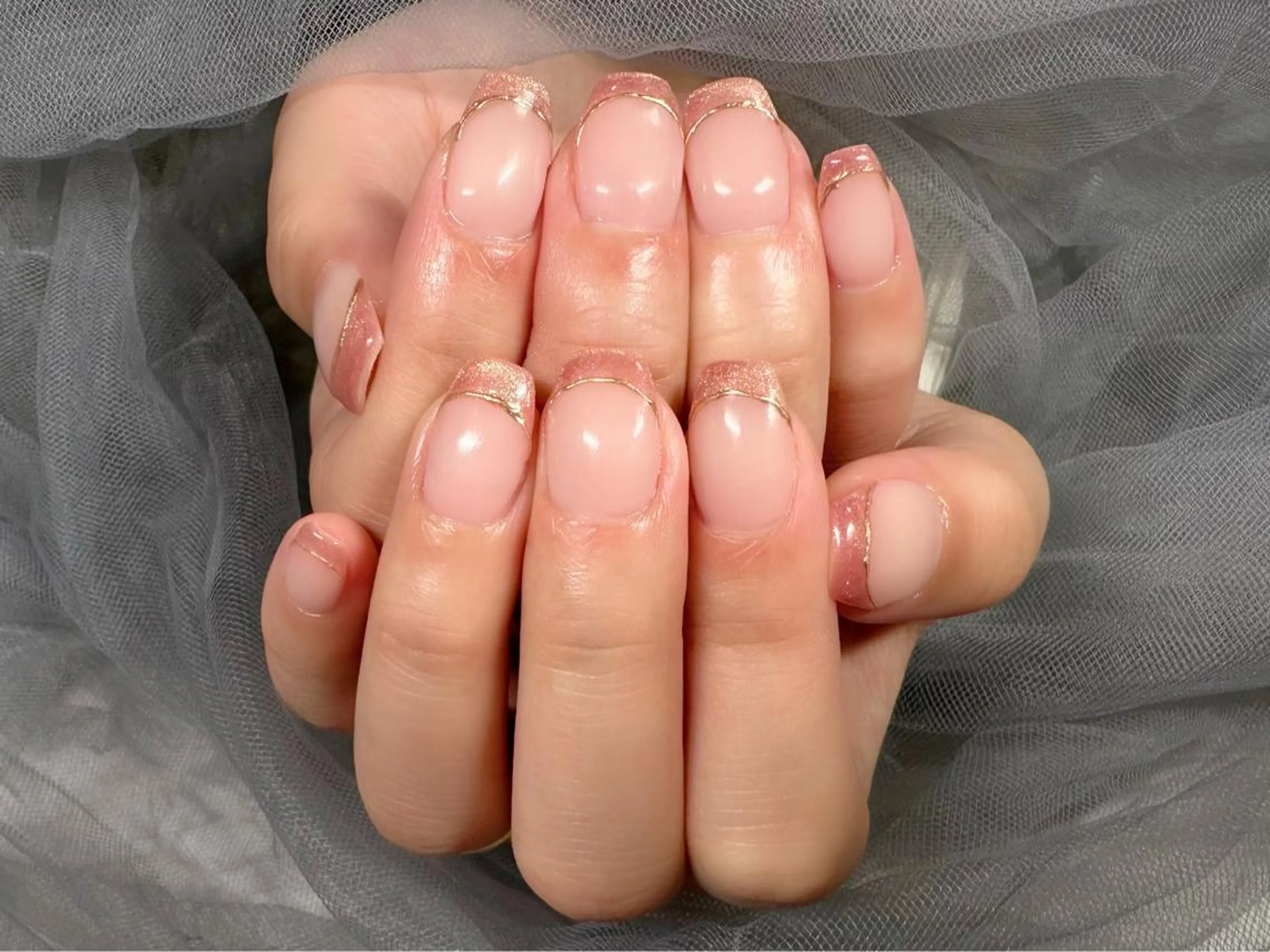 ネイル フレンチネイル マグネットネイル マグネットフレンチ ピンク 春ネイル ハンドネイル KURELLY所属・Nail Salon KURELLYのネイルデザイン