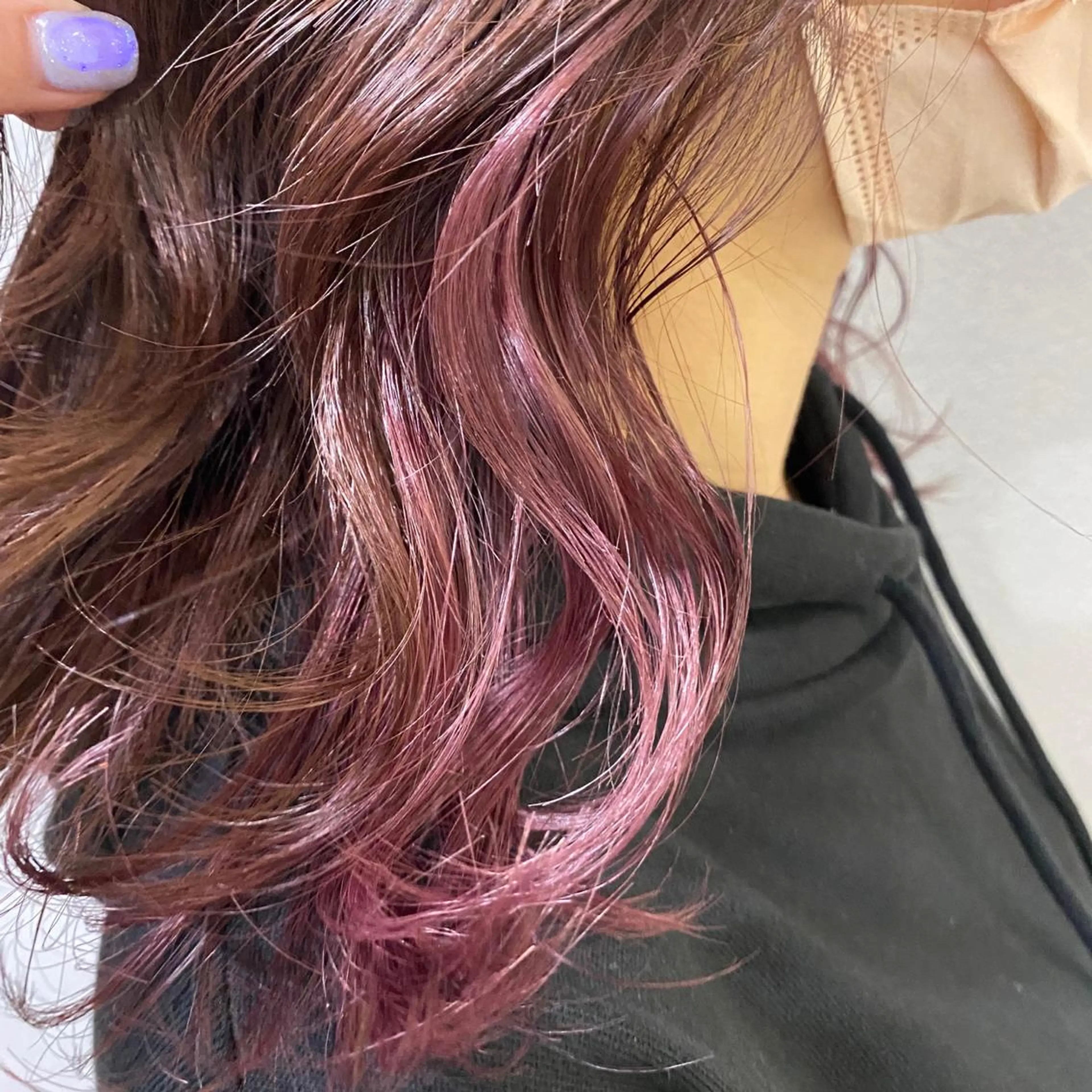 セミロング カラー 舟橋 りんかのヘアスタイル