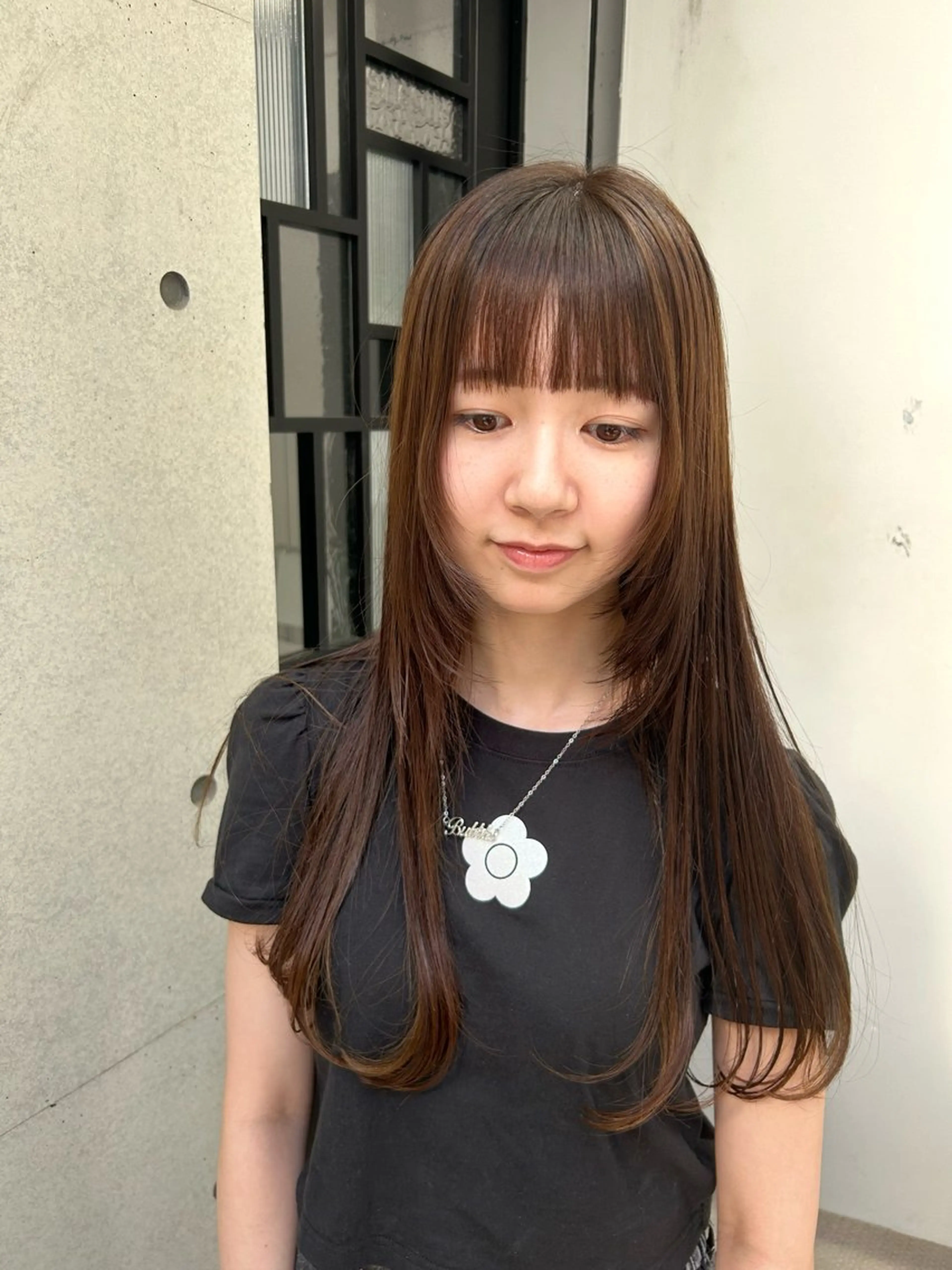 ロング カラー ヘアアレンジ 顔まわりレイヤー 顔周りカット レイヤーカット カット ヘアカラー トリートメント 髪質改善/艶カラー/ 渋谷  RISA💛のヘアスタイル