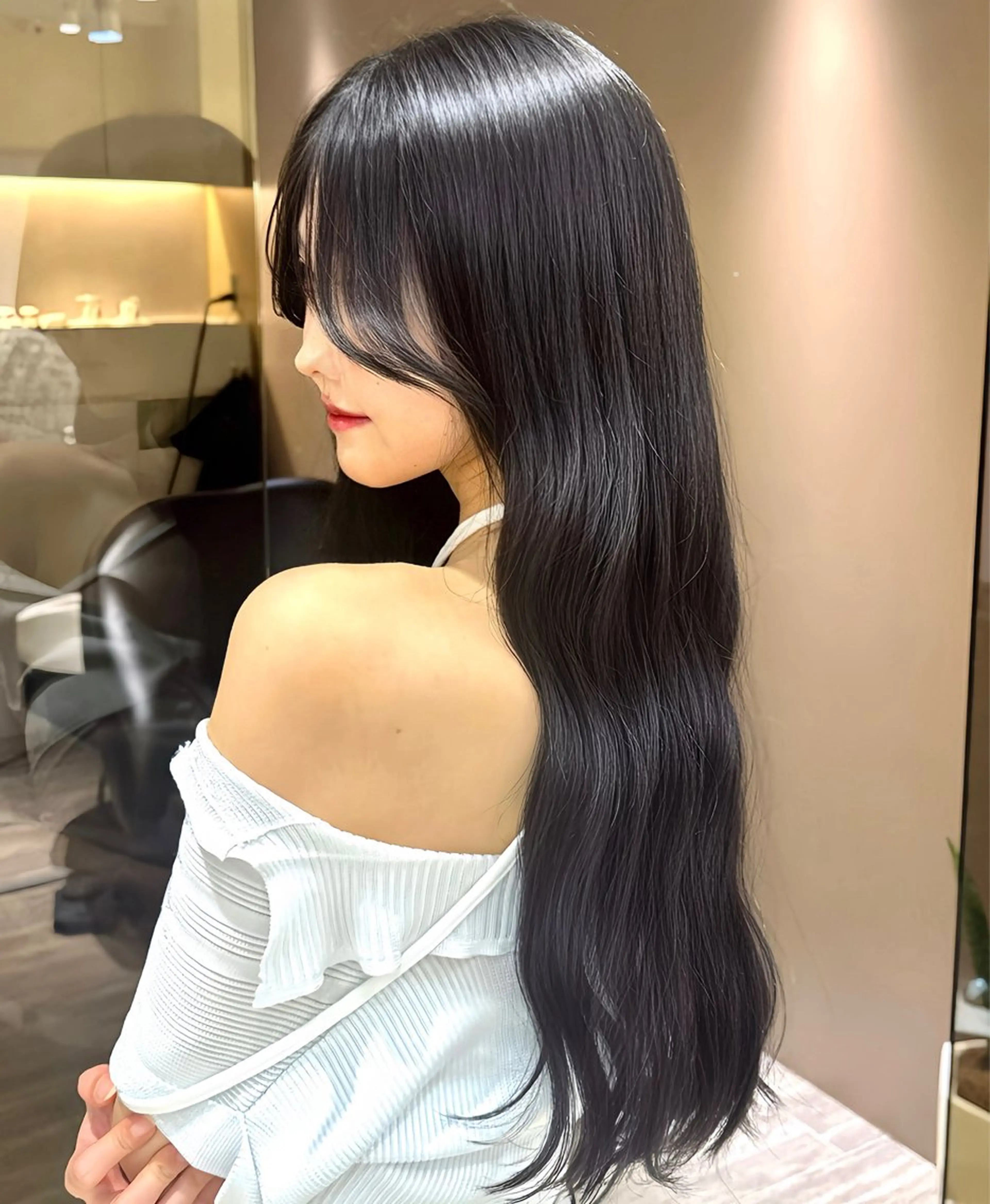 ロング カット 縮毛矯正 顔周り/韓国レイヤー /髪質改善/小原幹太のヘアスタイル