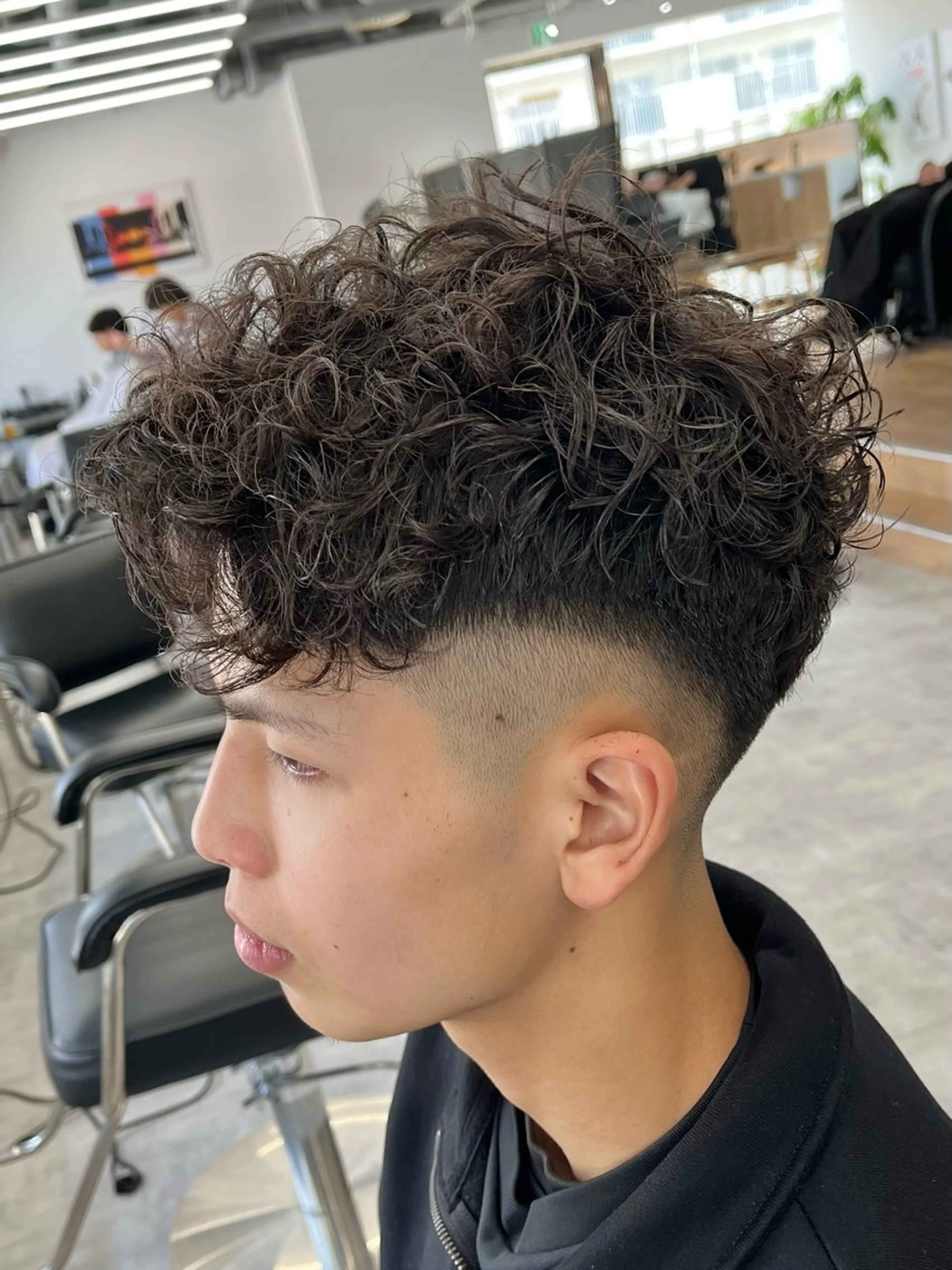 ショート パーマ メンズ メンズパーマ スペインカール カット パーマ 新潟メンズパーマ 新潟駅/小田拓実のヘアスタイル