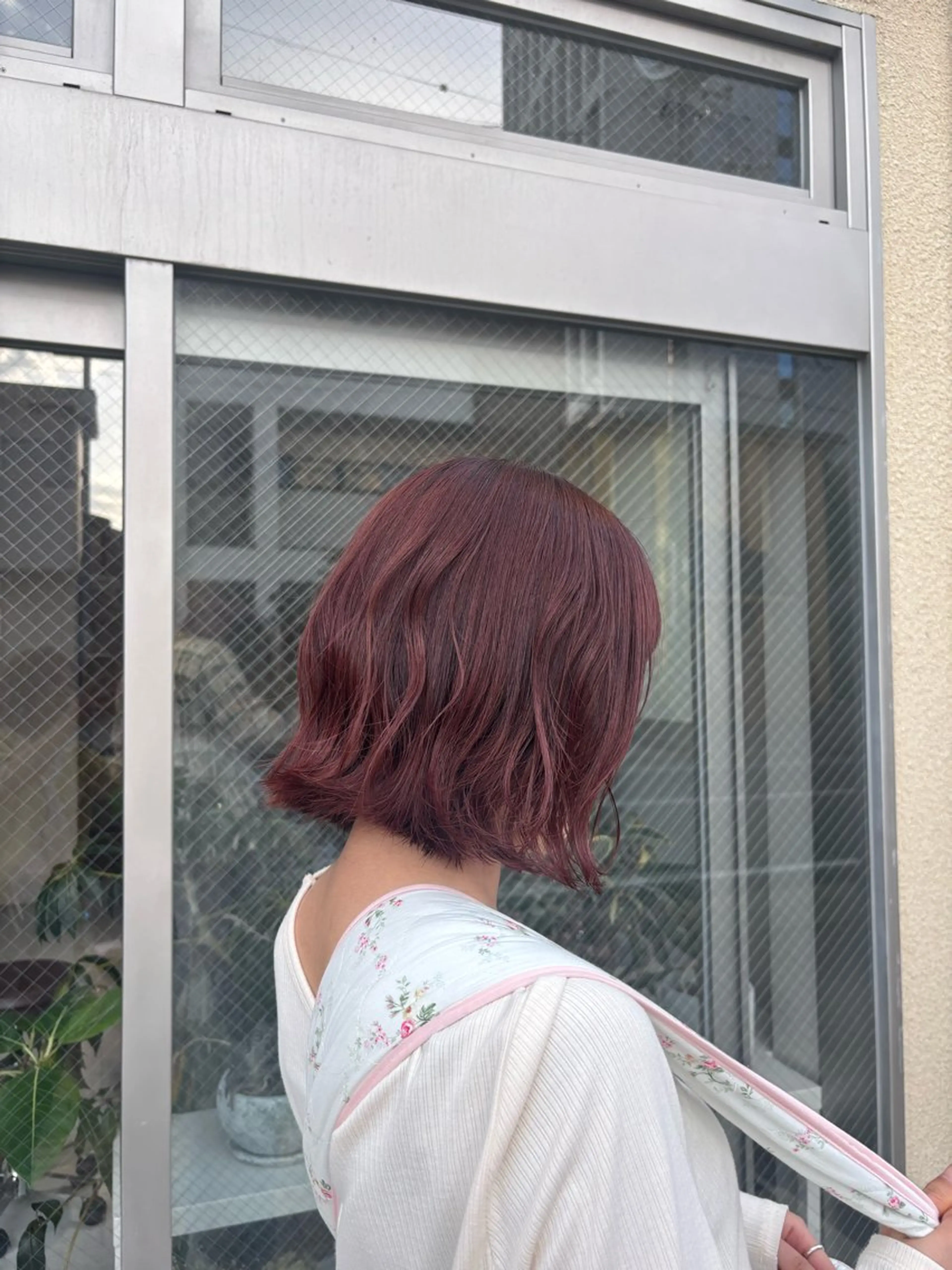 カラー ピンクカラー ピンクパープル ヘアカラー トリートメント 🌷花屋併設🌷 岡本明日実のヘアスタイル