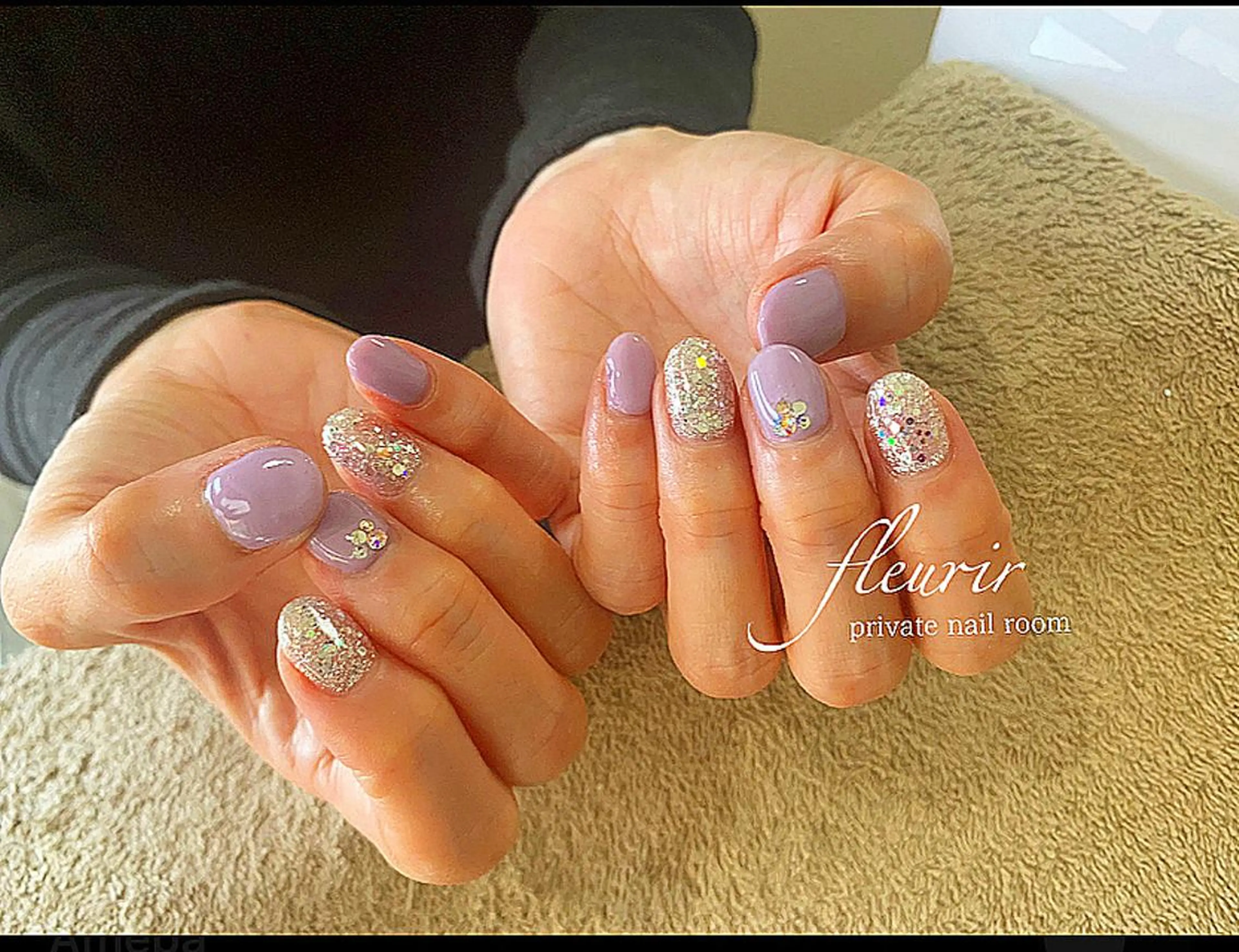 ネイル ホログラムネイル ラメ(グリッター) ワンカラーネイル ストーンネイル フルリール 【プライベートサロンのネイルデザイン