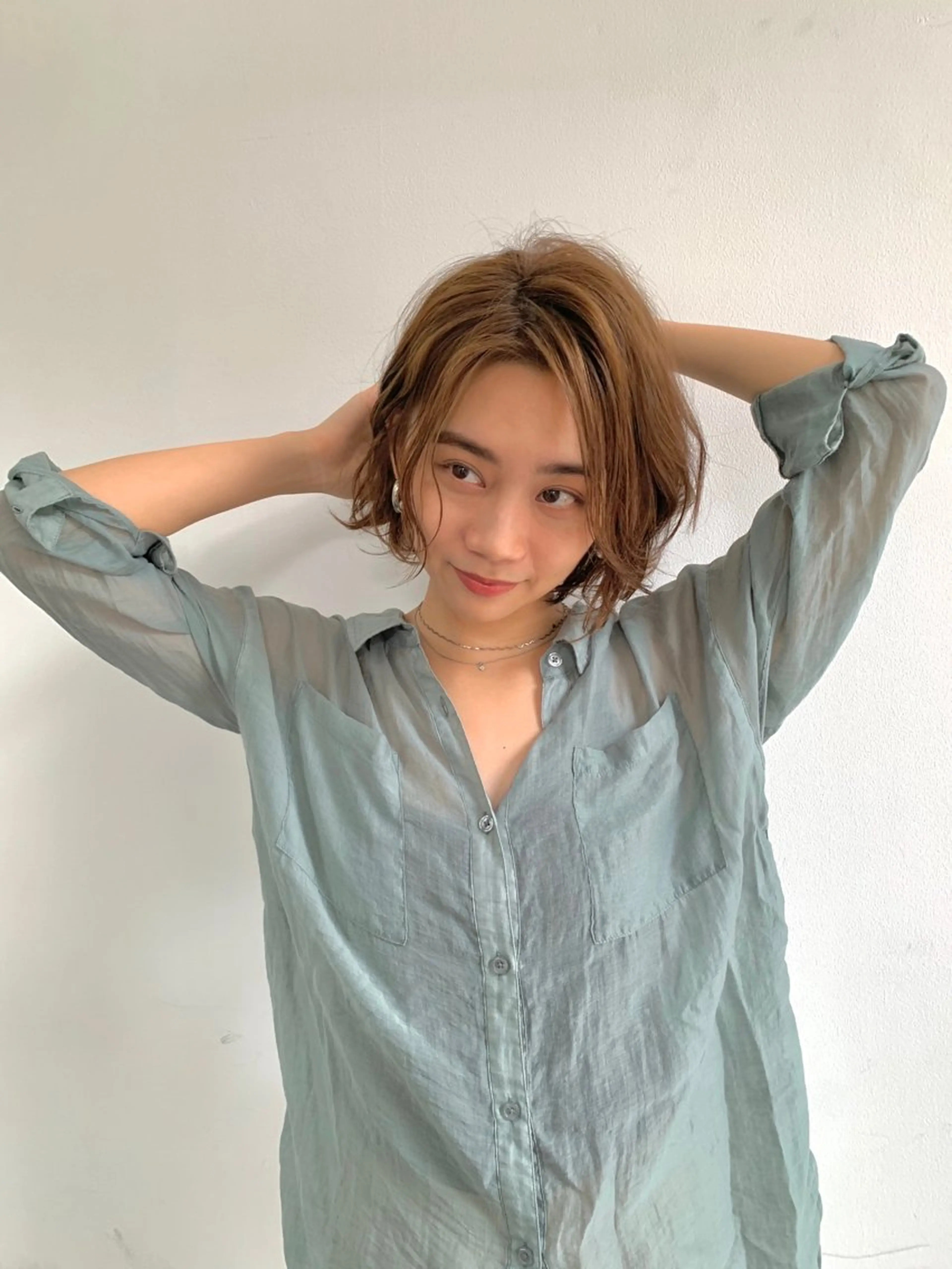 ミディアム カラー パーマ stylist/ボブ ことの/韓国レイヤーのヘアスタイル