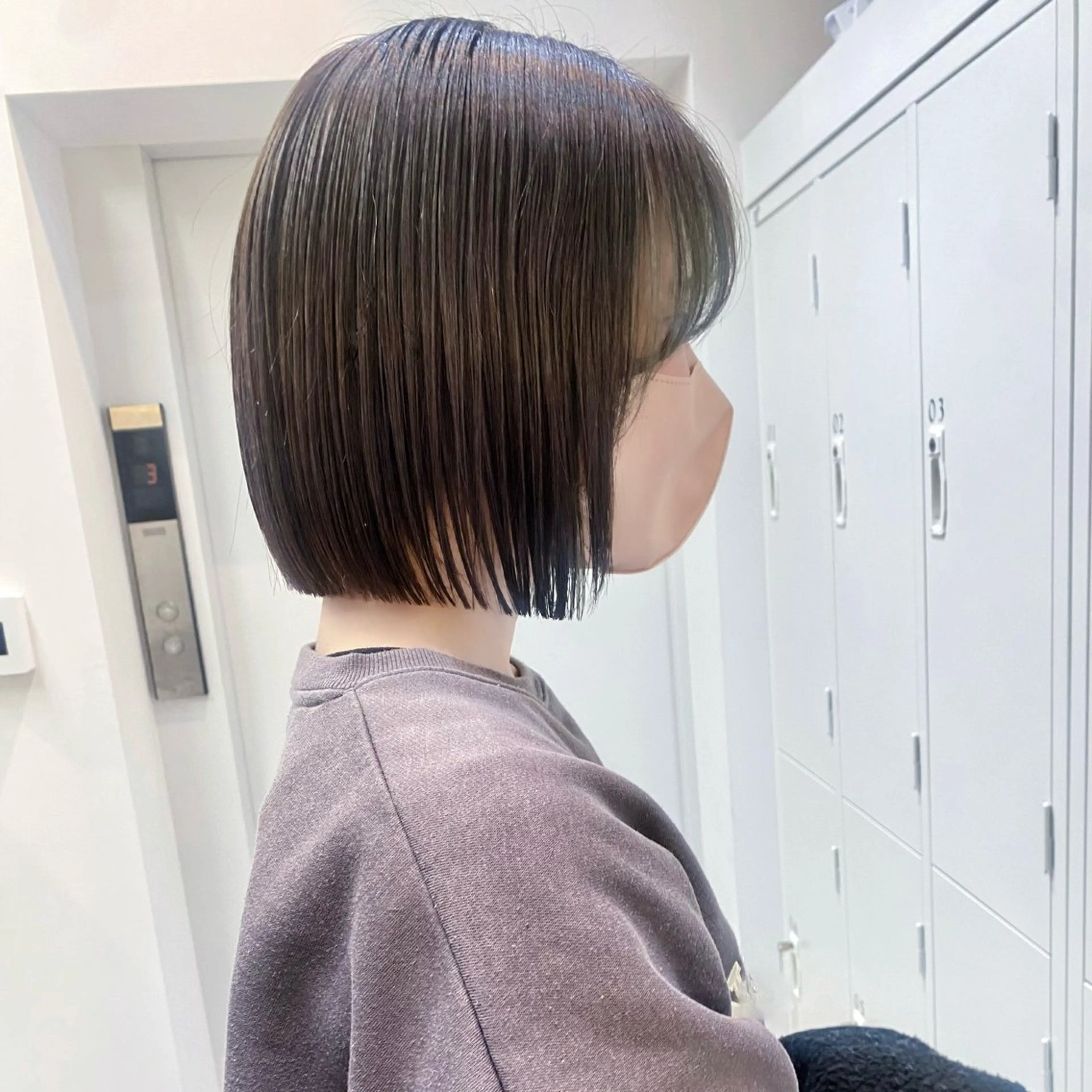 ショート 切りっぱなしボブ ボブ カット ヘアカラー トリートメント MIKO☺︎ SOYON大宮2号店のヘアスタイル