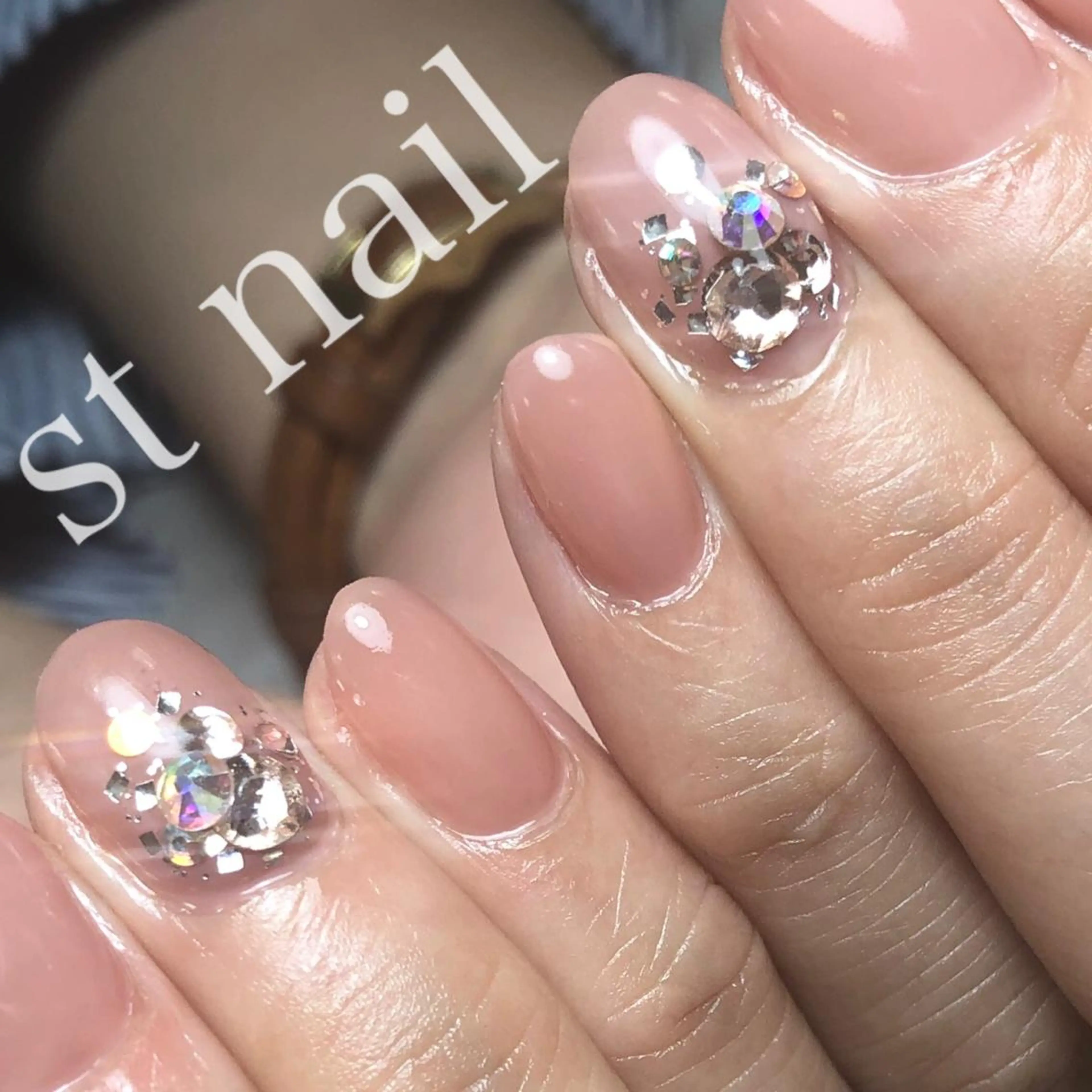 ネイル オフィスネイル シンプルネイル ストーンネイル ハンドネイル st nailのネイルデザイン