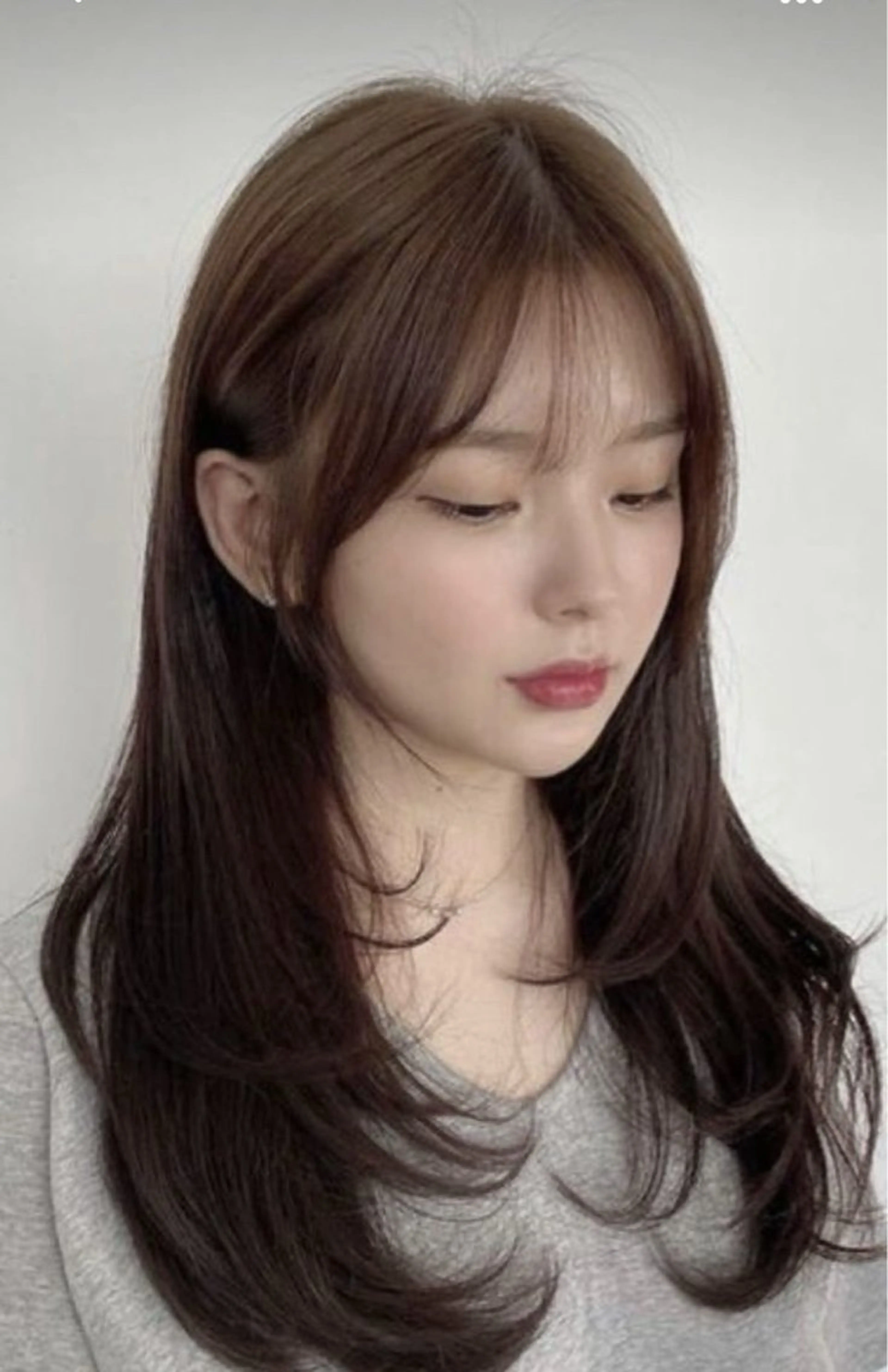 ロング 顔まわりレイヤー 顔周りカット 髪質改善 韓国風ヘア レイヤーカット Mio/髪質改善 透明感カラー/西梅田のヘアスタイル