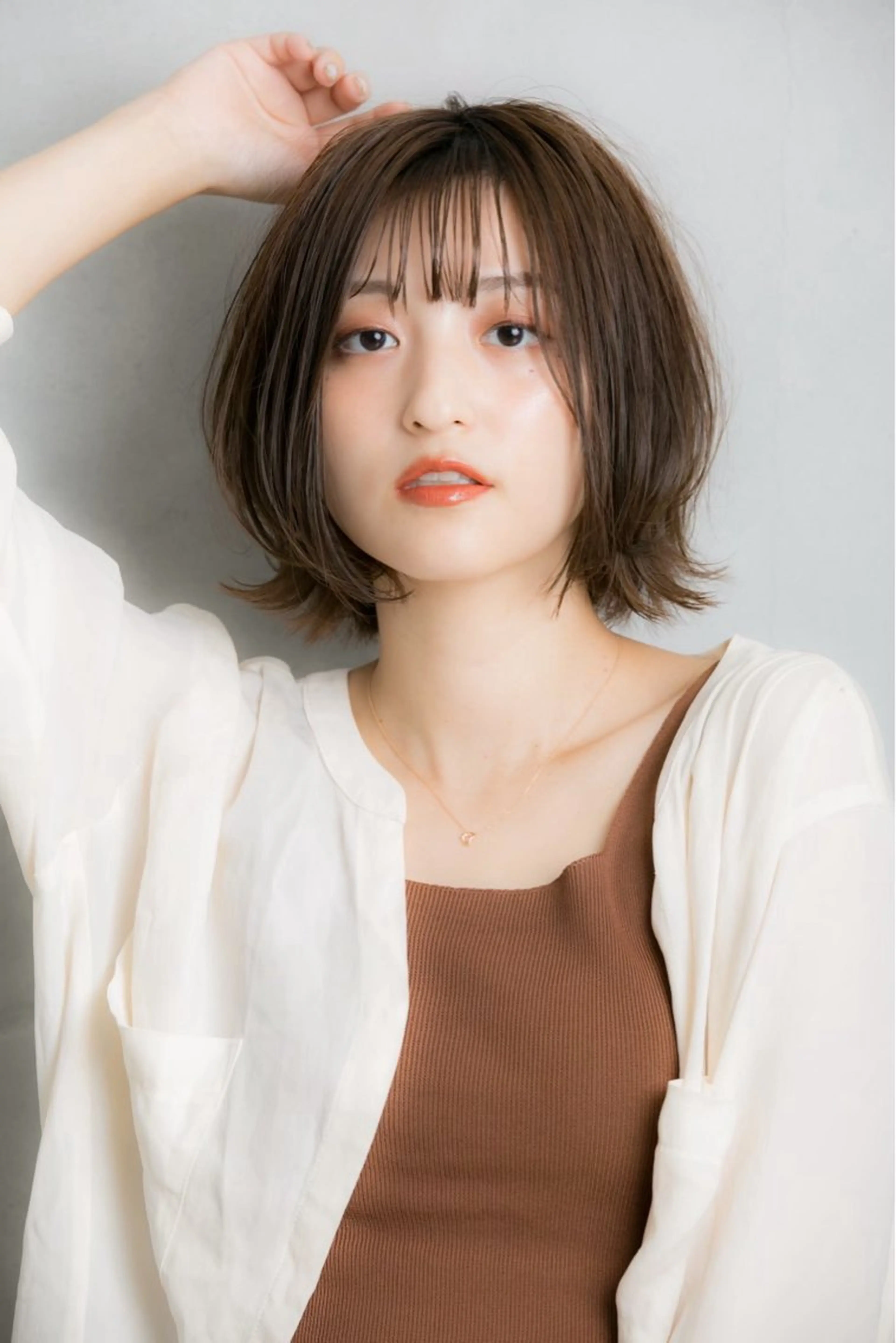 ショート カラー ベージュカラー ボブ 髪質改善 似合わせカット 小顔カット 巻けるケア縮毛矯正✨ ケアカラー✨山下のヘアスタイル