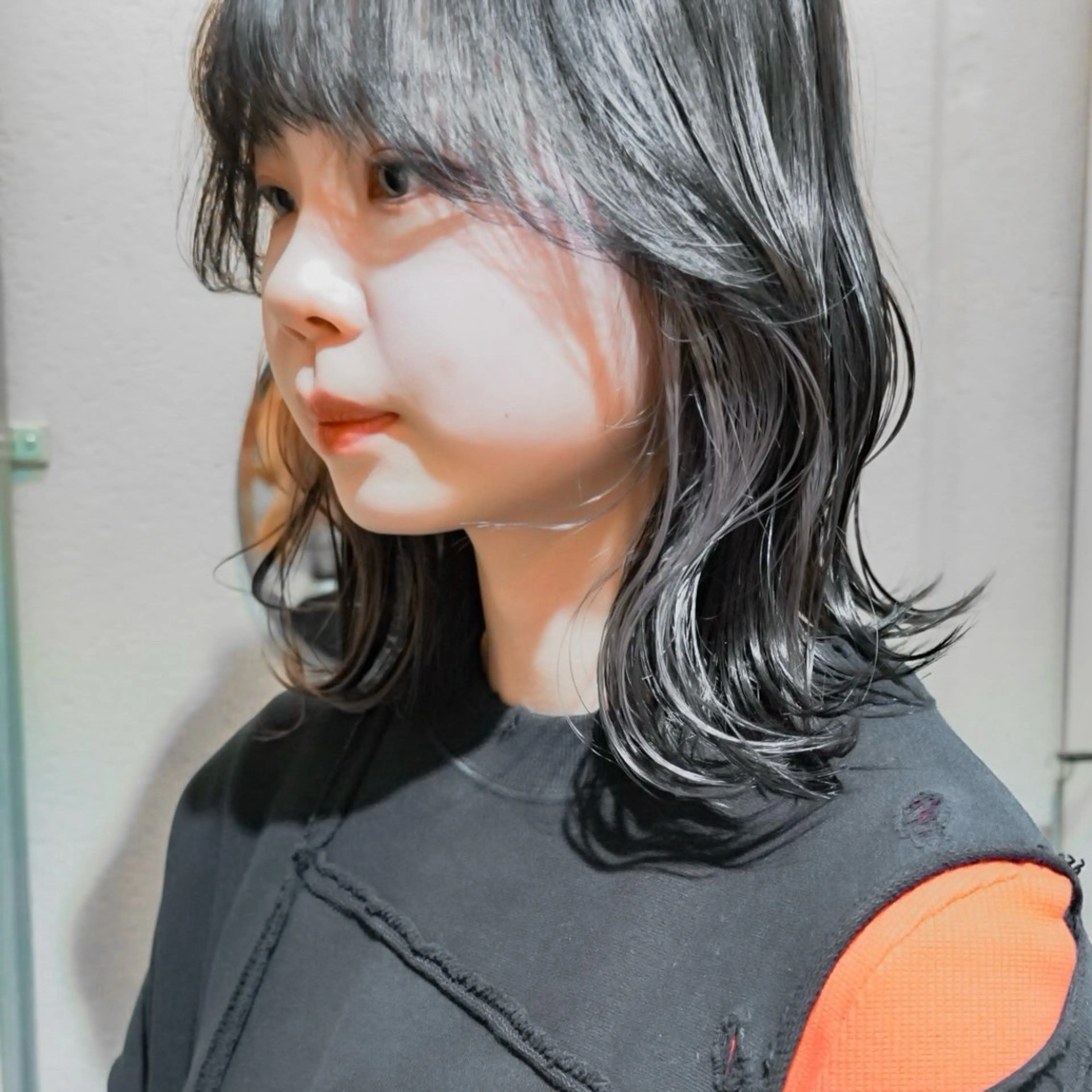 ミディアム カラー ミディアムレイヤー デザインカラー 顔まわりレイヤー 顔周りカット 韓国風ヘア quon RYUYA /レイヤー✂️のその他イメージ