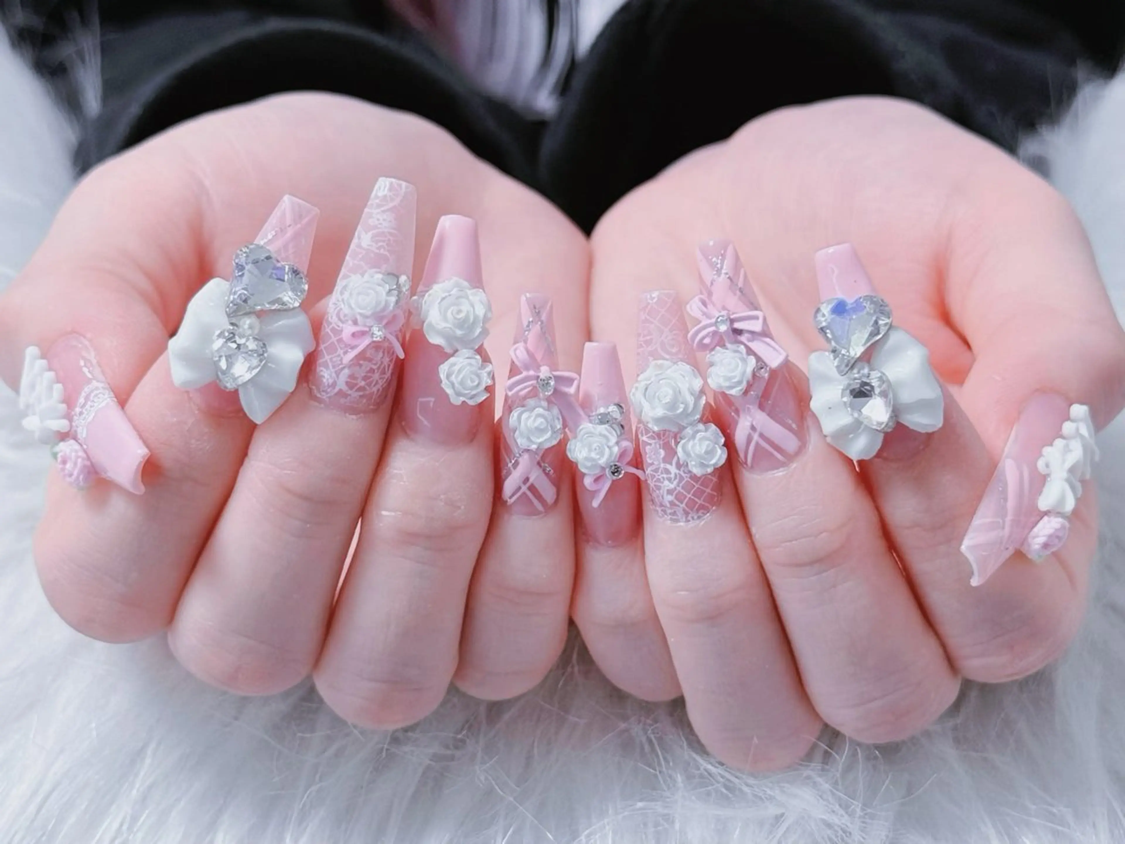 ネイル 長さ出し 持ち込み ネイルチップ バレンタイン Belle Nail Salonのネイルデザイン