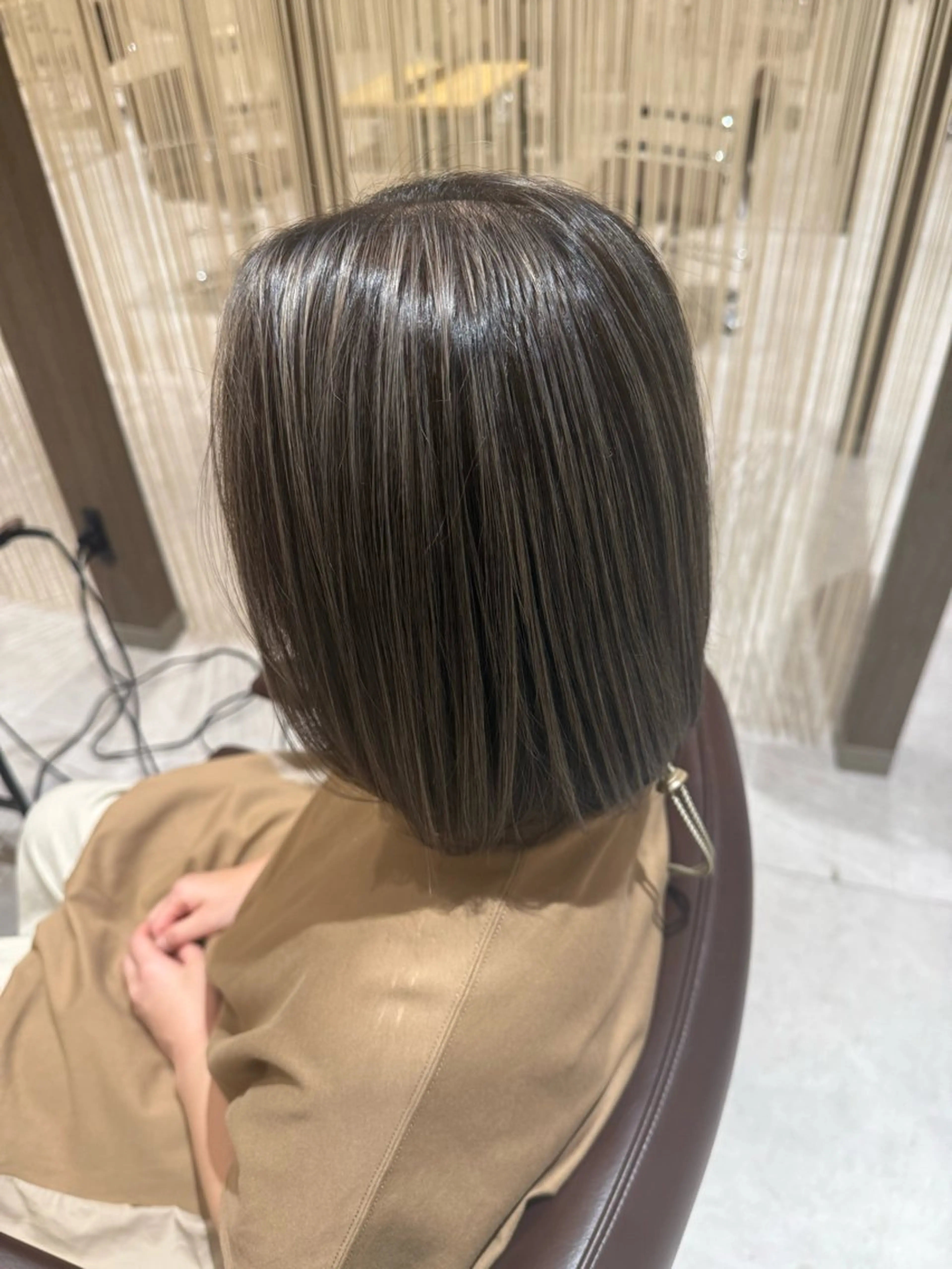 ミディアム カラー ハイライトカラー ハイライト ヘアカラー エイト半田所属・大松 菜々実のヘアスタイル