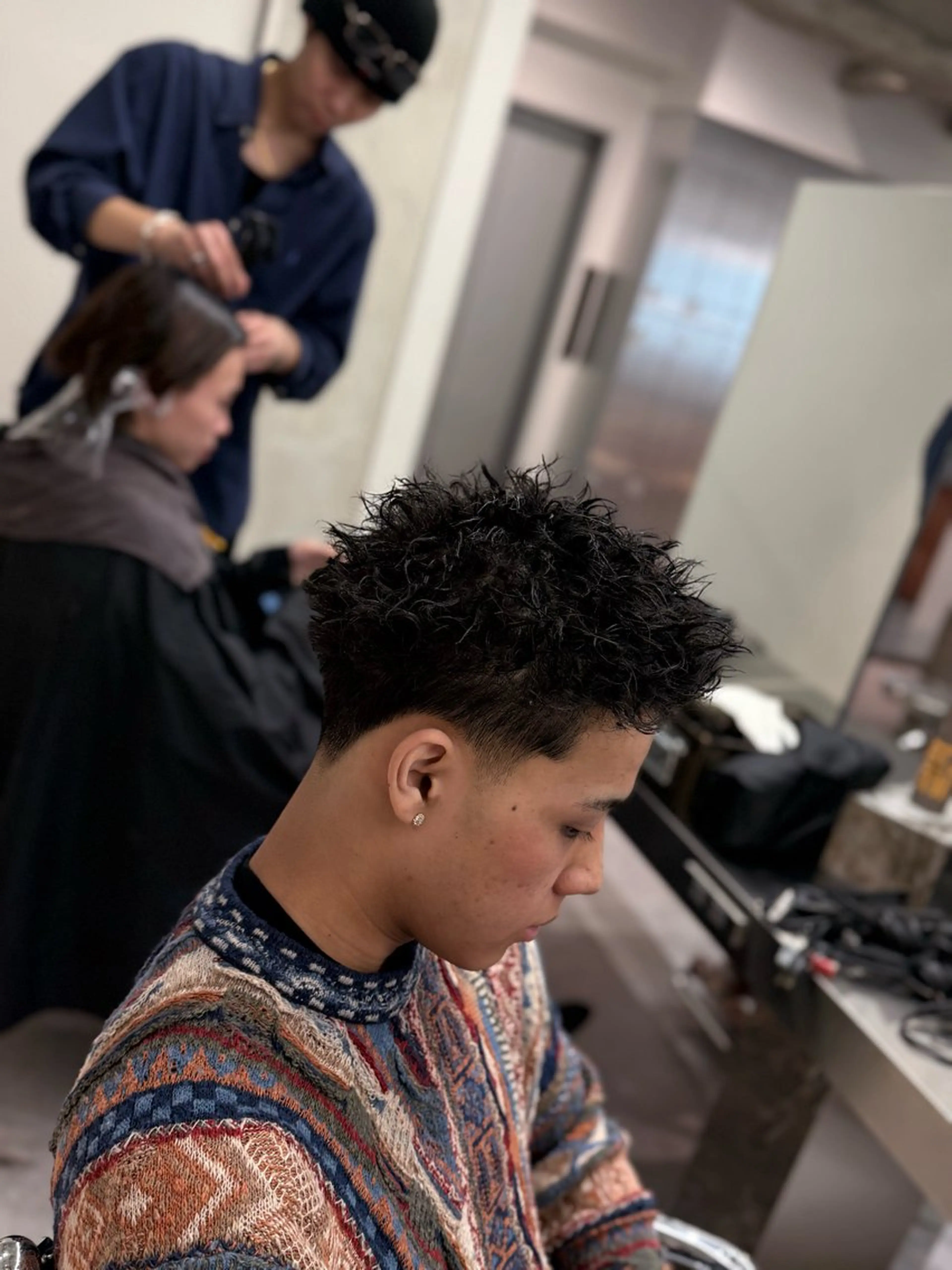 ショート パーマ メンズ フェードカット メンズパーマ スパイラルパーマ カット パーマ トリートメント MEN’S SALON HAVANA所属・渋谷/フェード /メンズパーマ/千尋のヘアスタイル