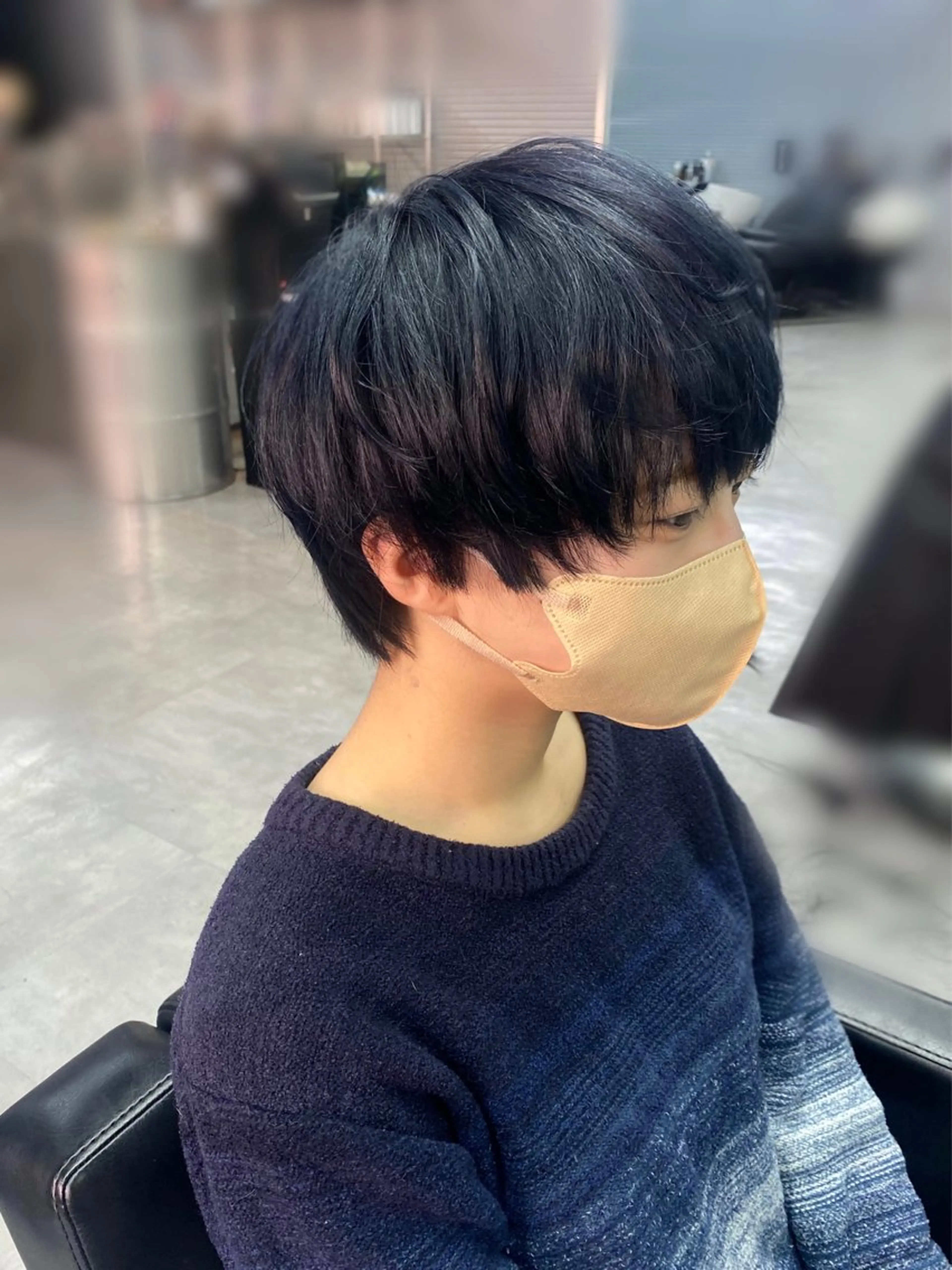 ショート カラー メンズ メンズブリーチ マッシュ 黒髪 ブリーチ ブルーカラー ヘアカラー トリートメント 柏 デザインカラー/ レイヤー🐣シオリのヘアスタイル