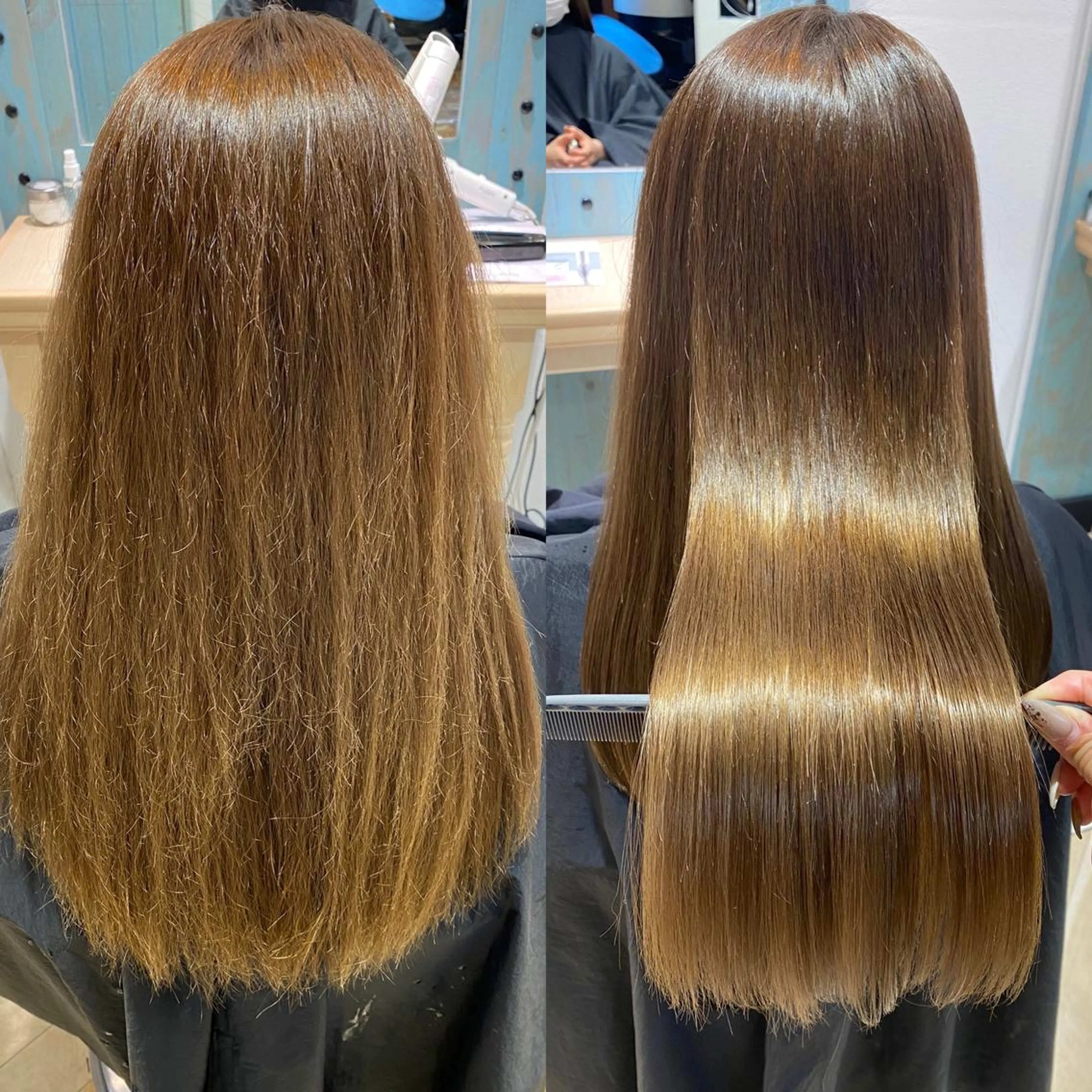 セミロング カット 縮毛矯正 トリートメント 髪質改善　縮毛の達人 矢井由真のヘアスタイル