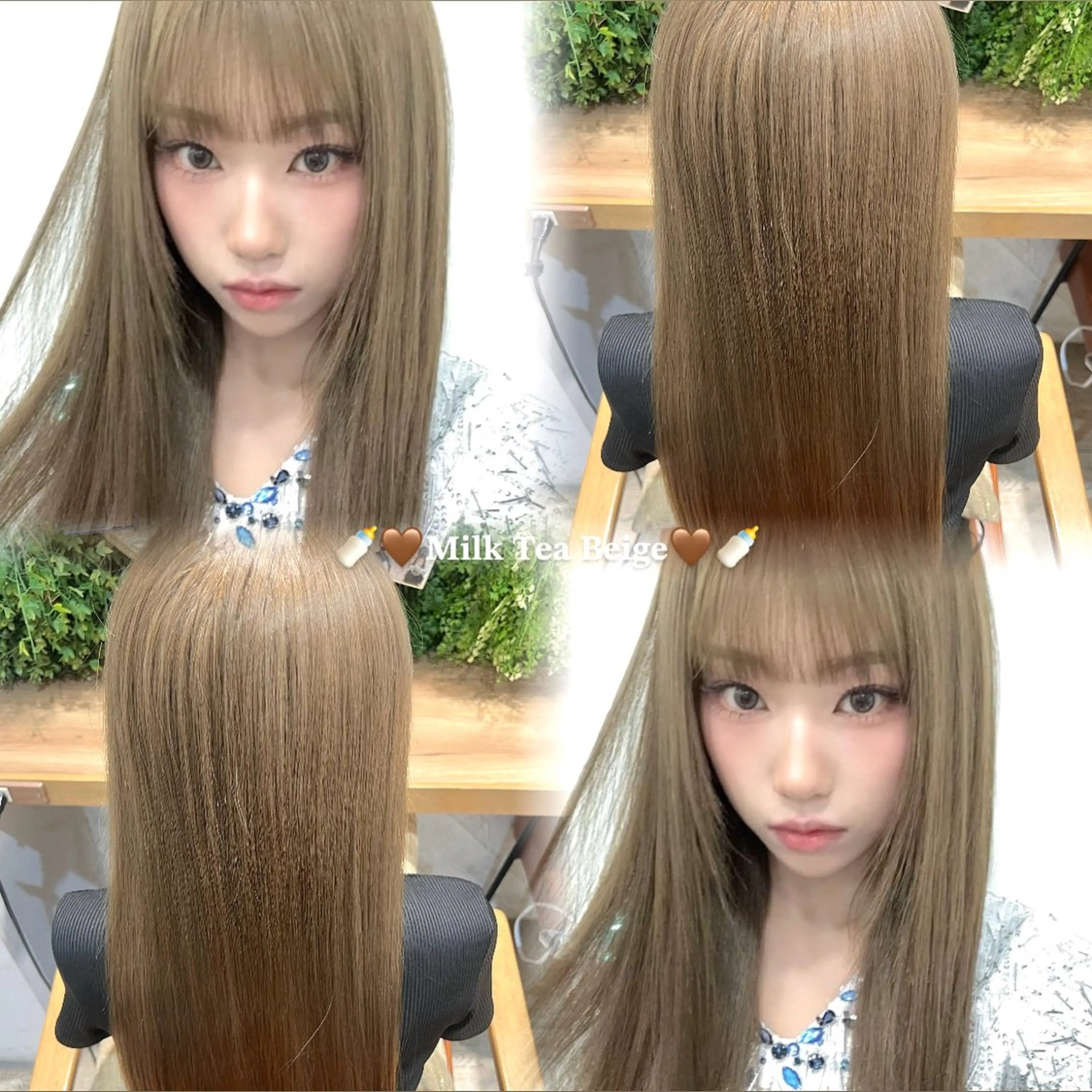 セミロング ヘアカラー しゅり/韓国艶カラー 🩶🫧エクステ🎀のヘアスタイル