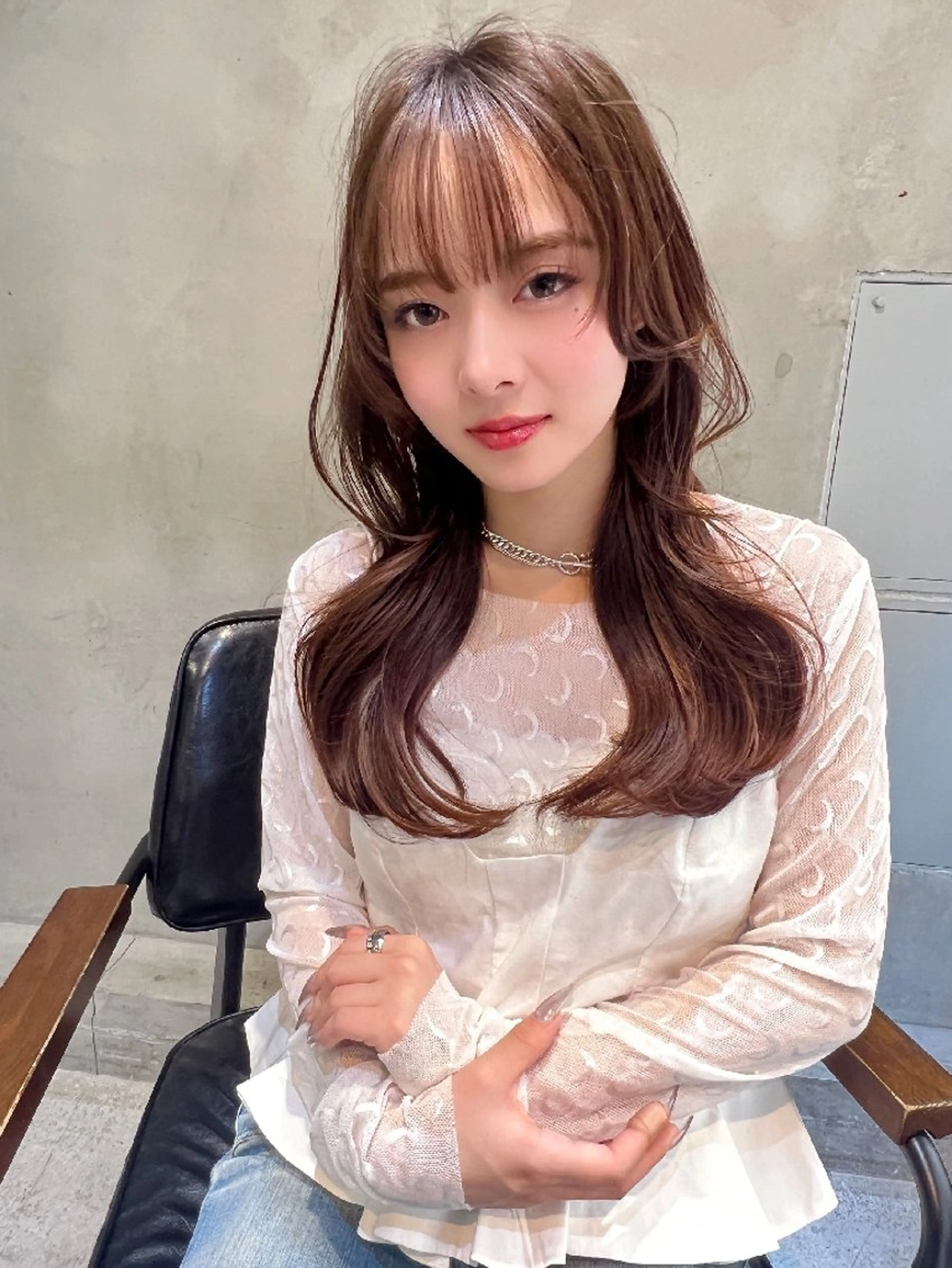 ミディアム カラー カット ヘアカラー トリートメント 髪質改善／レイヤー /柔らかさ/清水のヘアスタイル