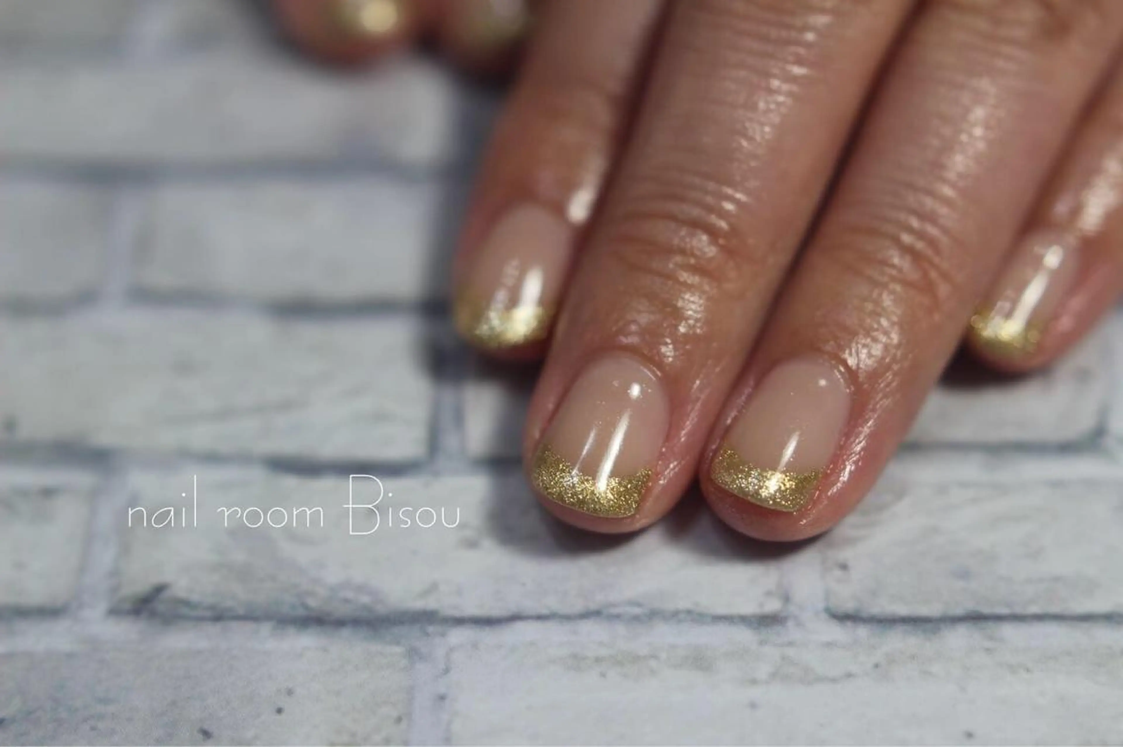 ネイル フレンチネイル ゴールド その他(ネイル) Negishi Akiのネイルデザイン