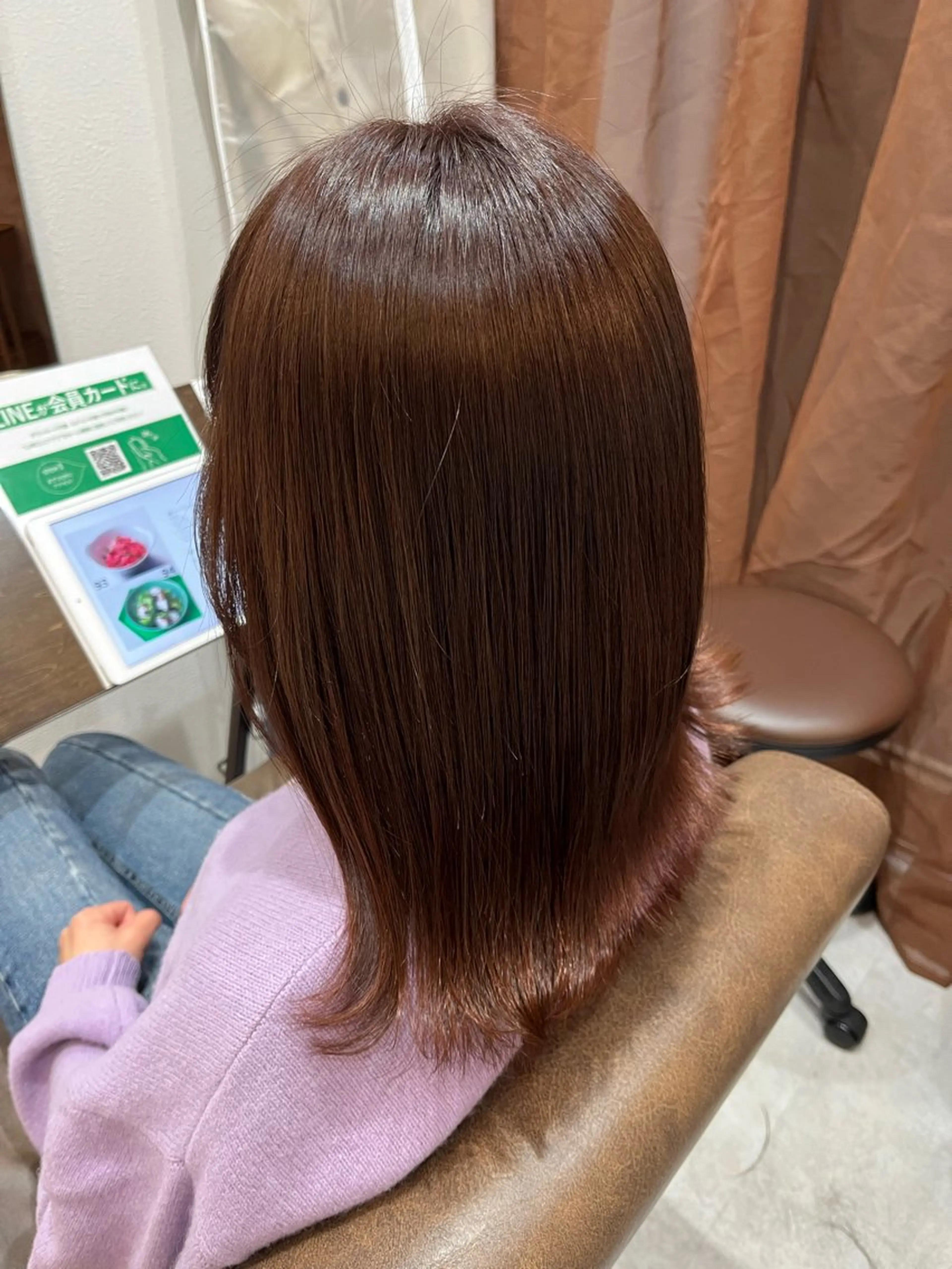 ミディアム ピンクブラウン 暖色＊ベージュ ＊くらたあやかのヘアスタイル