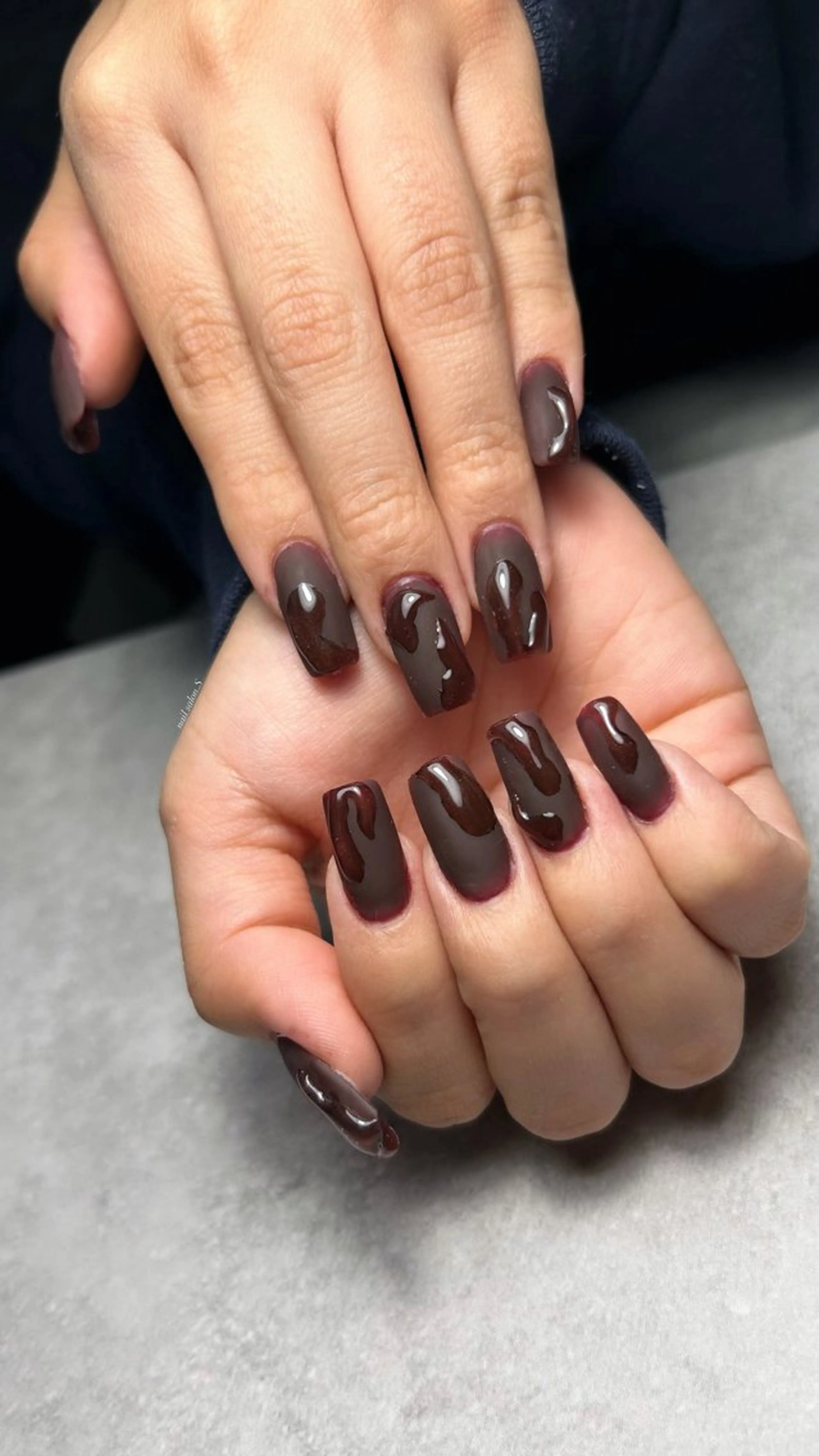 ネイル アートネイル ロングネイル マットネイル ワンカラーネイル ぷっくりネイル 関山 志乃のネイルデザイン