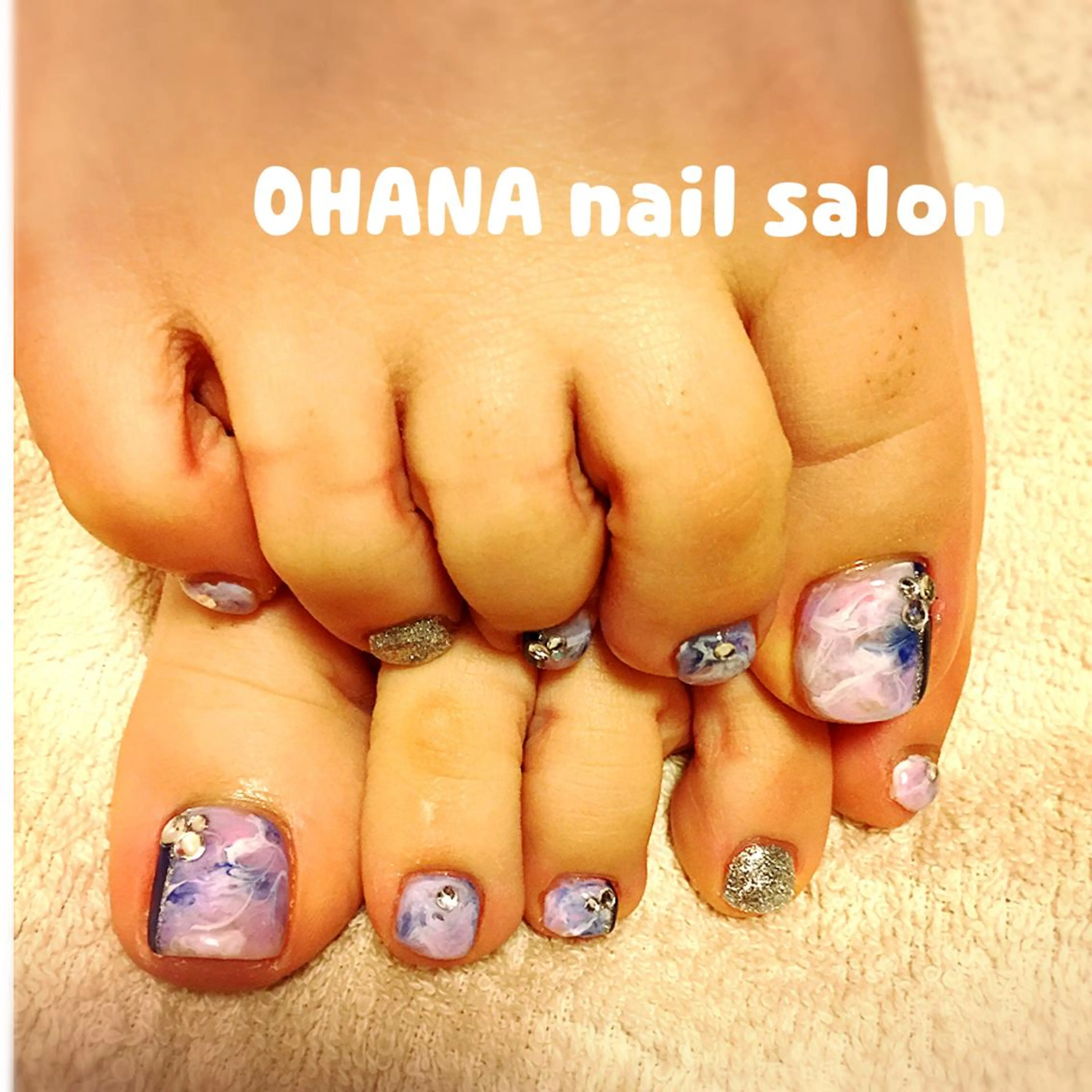 ネイル フットネイル 大理石ネイル(マーブル) 那覇🏝️台湾人 ネイリストSHIUのネイルデザイン