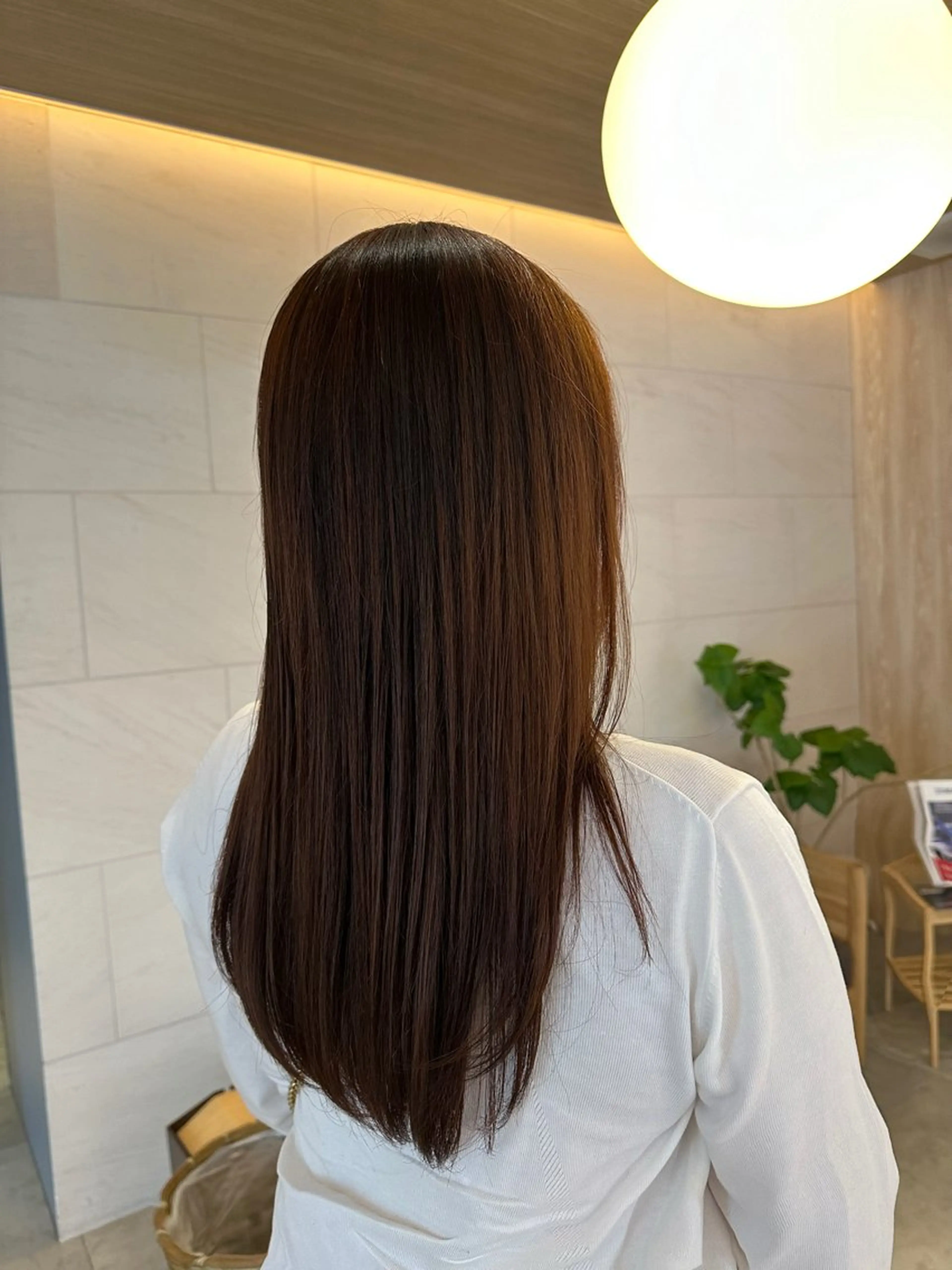 ロング オレンジブラウン 大島 希美のヘアスタイル