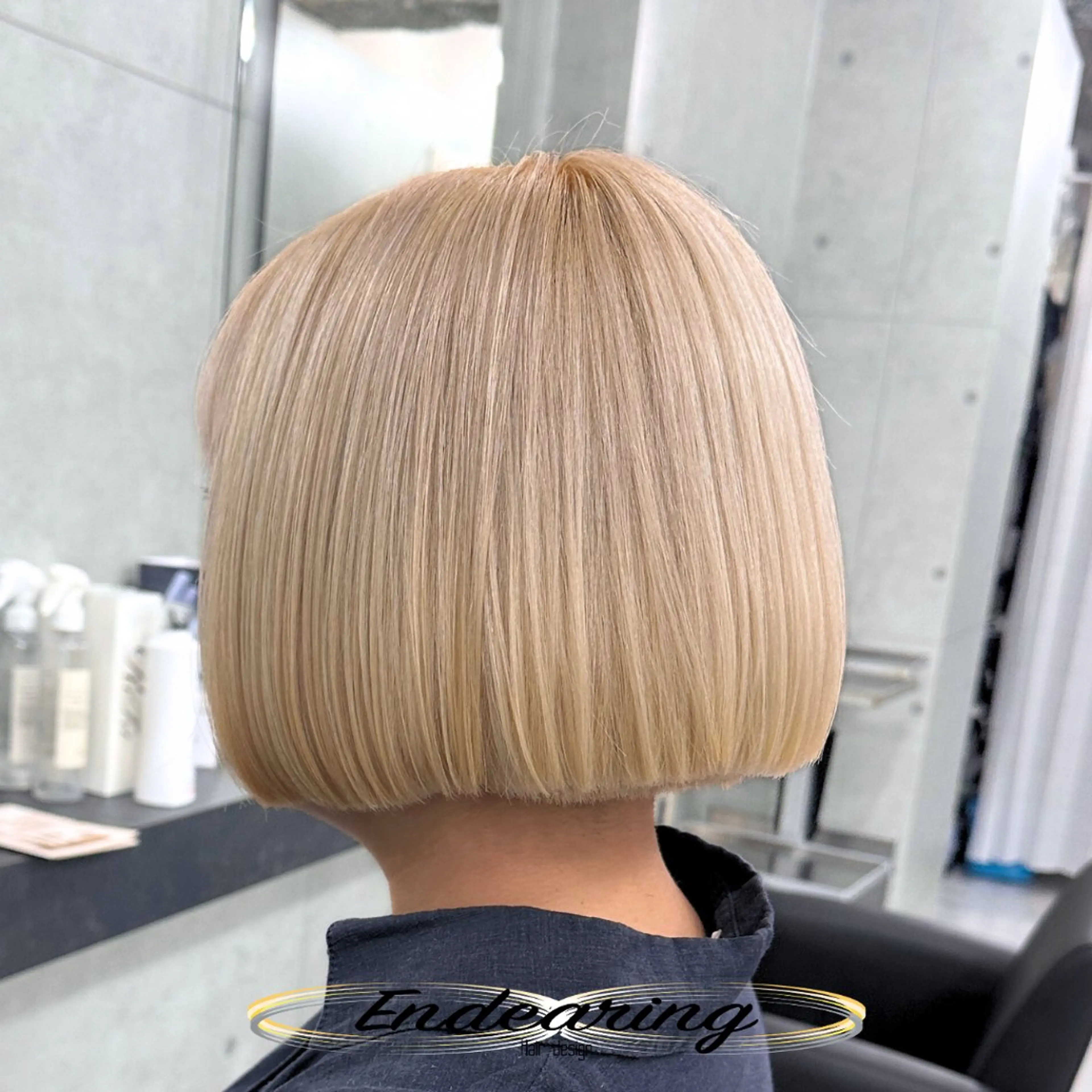 カラー ベージュカラー ブリーチ 透明感カラー ハイトーンカラー ボブ ヘアカラー Endearing 銀座/レイヤーカットのヘアスタイル