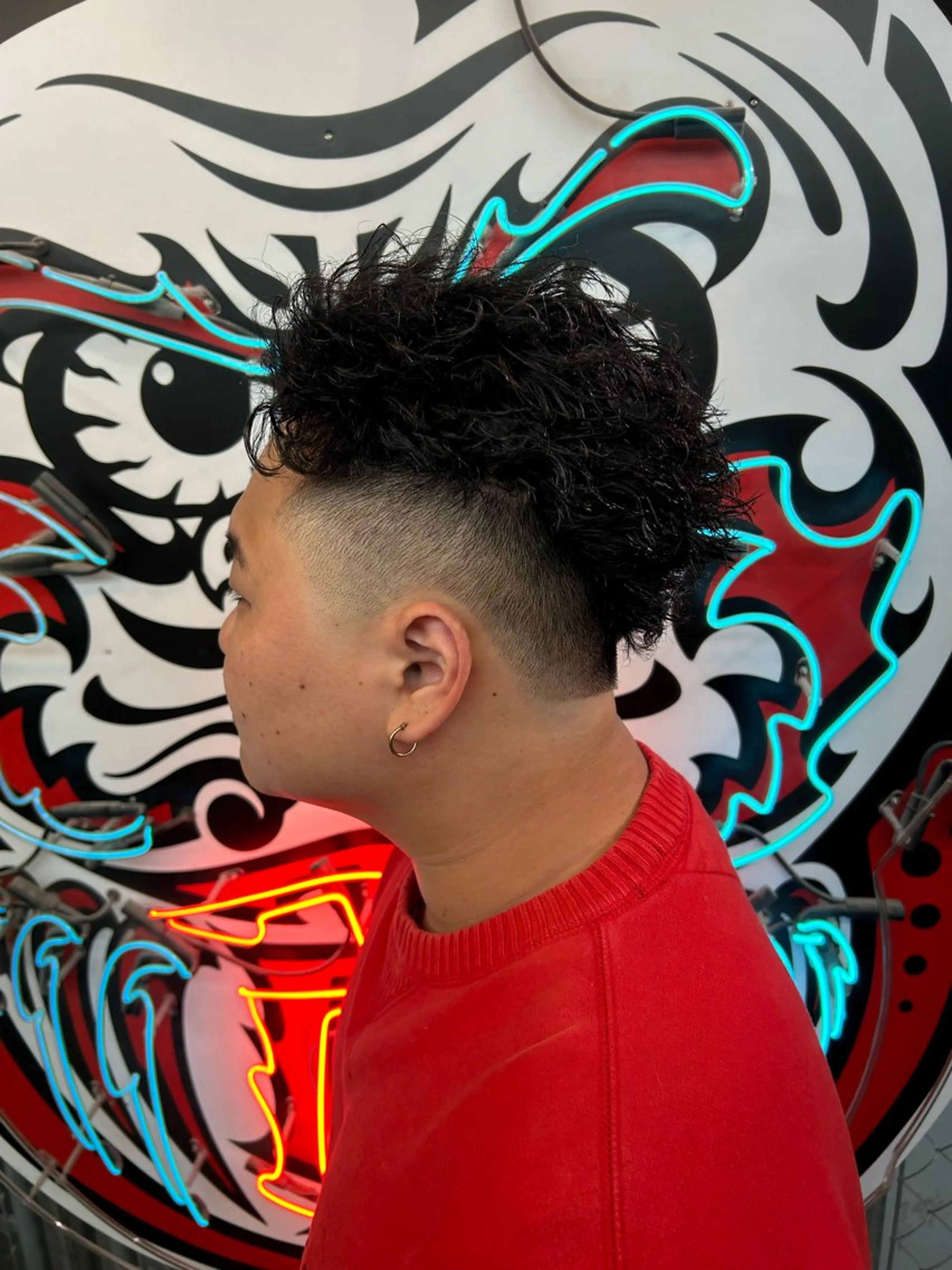 ショート パーマ ヘアアレンジ メンズ フェードカット 藤田 希羅のヘアスタイル