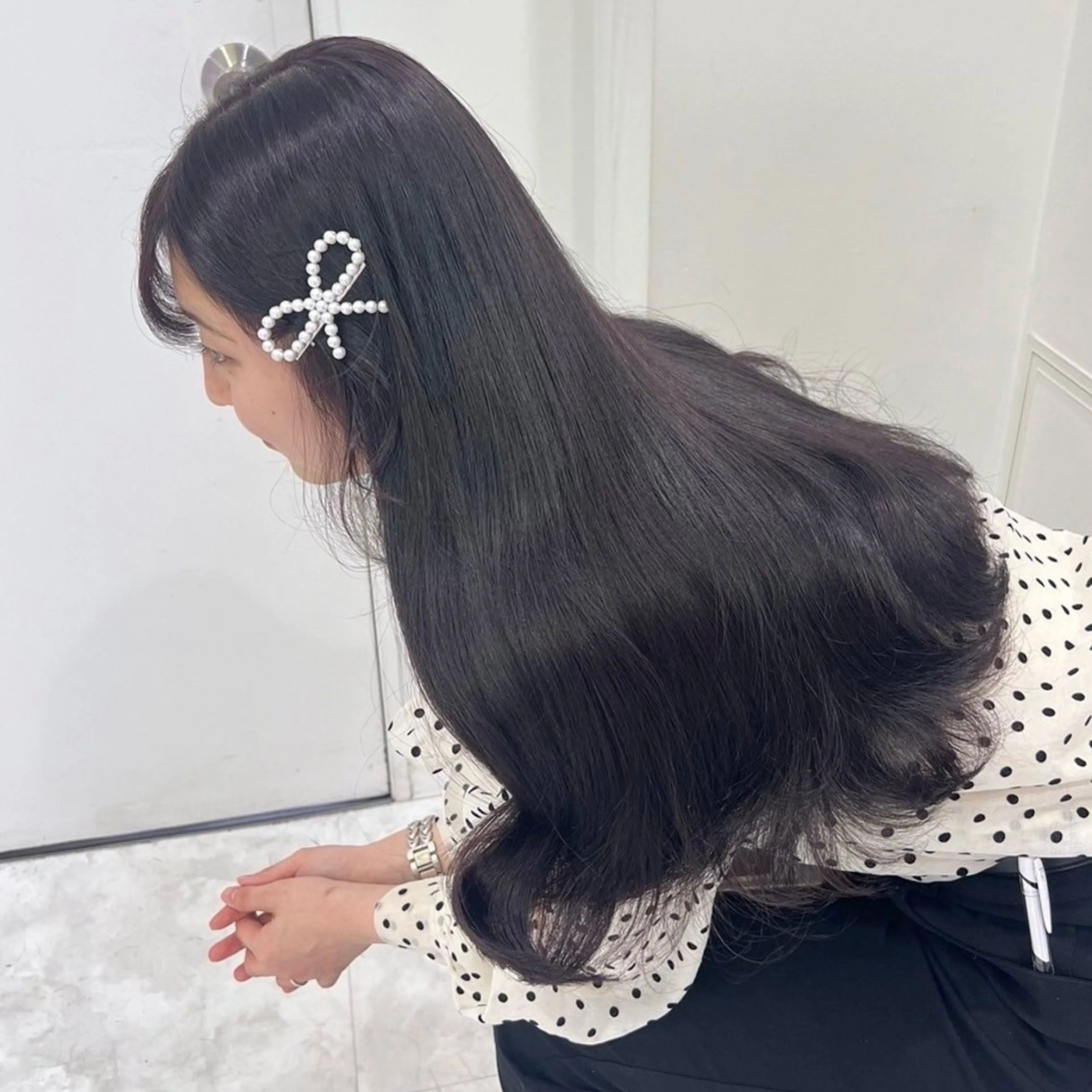 ロング カラー ヘアカラー トリートメント ヘッドスパ 韓国風艶髪🎀 暖色カラー🤍のヘアスタイル
