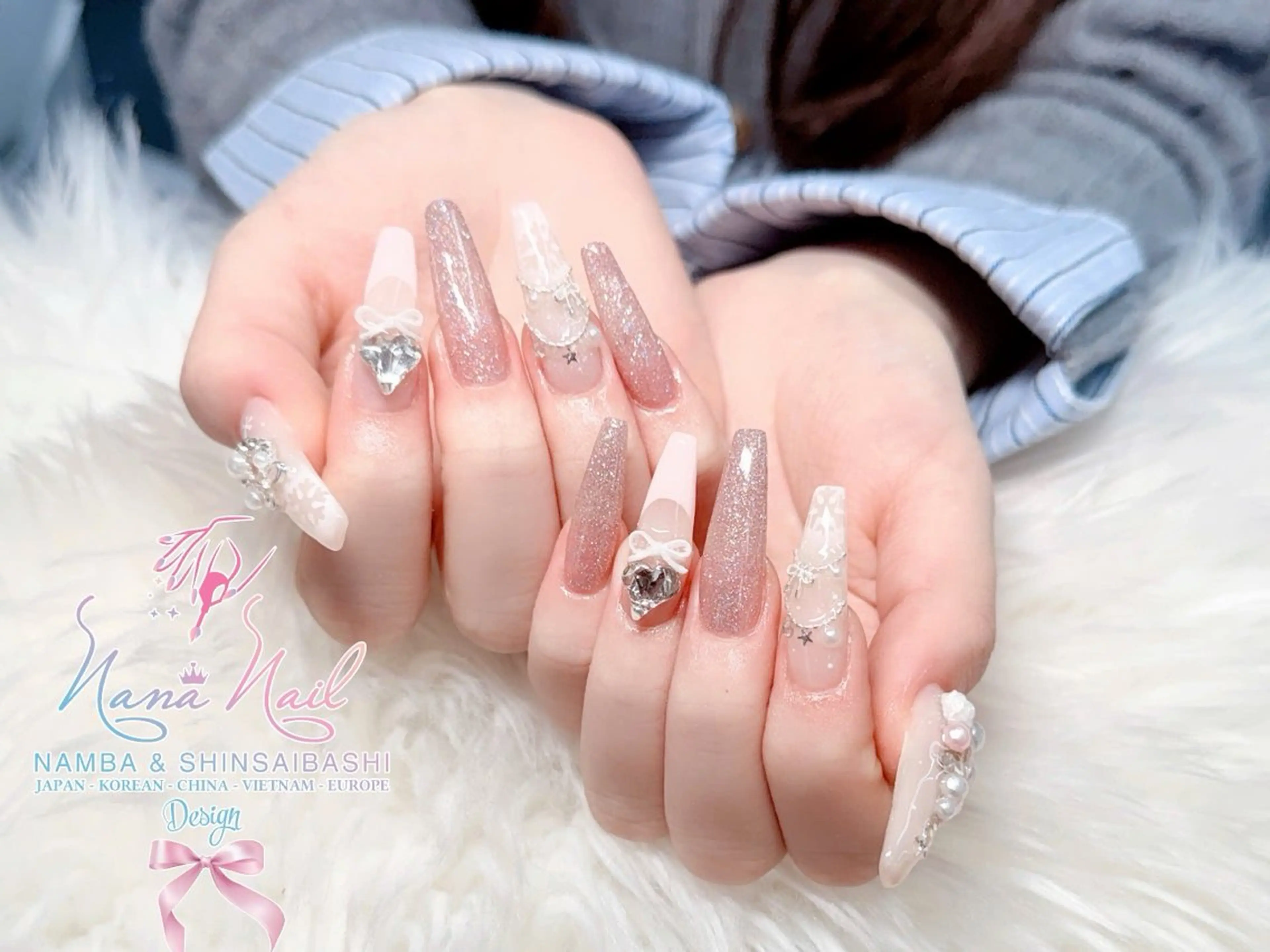 ネイル チークネイル 桜ネイル フラッシュネイル フットネイル ジェルネイル ハンドネイル ７９LINA NAIL 心斎橋店所属・リナネイル アメ村心斎橋店のネイルデザイン