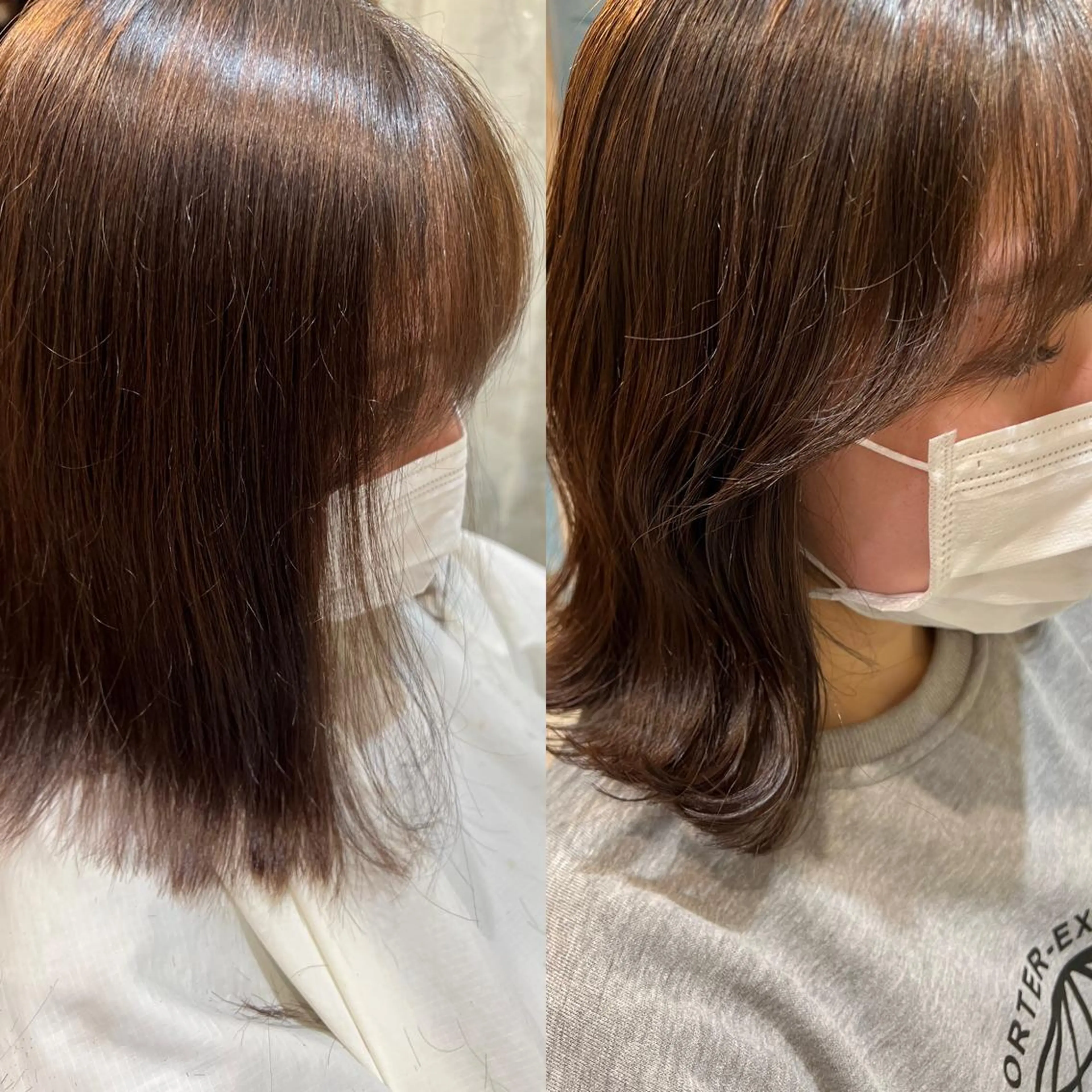 ミディアム カラー インナーカラー 顔周りカット 韓国風ヘア レイヤーカット Lond luce心斎橋所属・🍀小川大輔🍀 ボブ/ブリーチ🥇のヘアスタイル