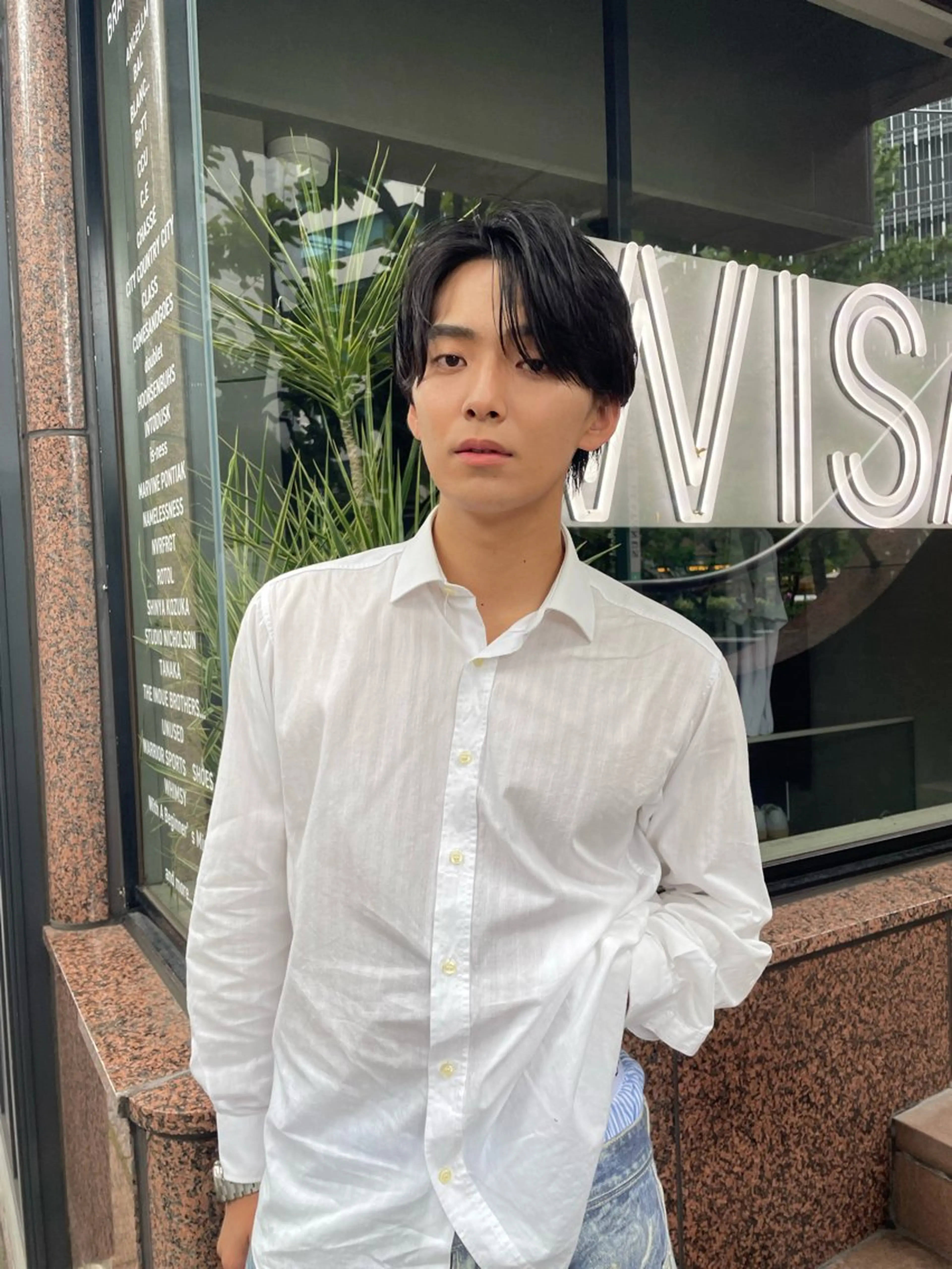 メンズ センターパート カット dakota evans所属・渋谷 / miku nishizukaのヘアスタイル