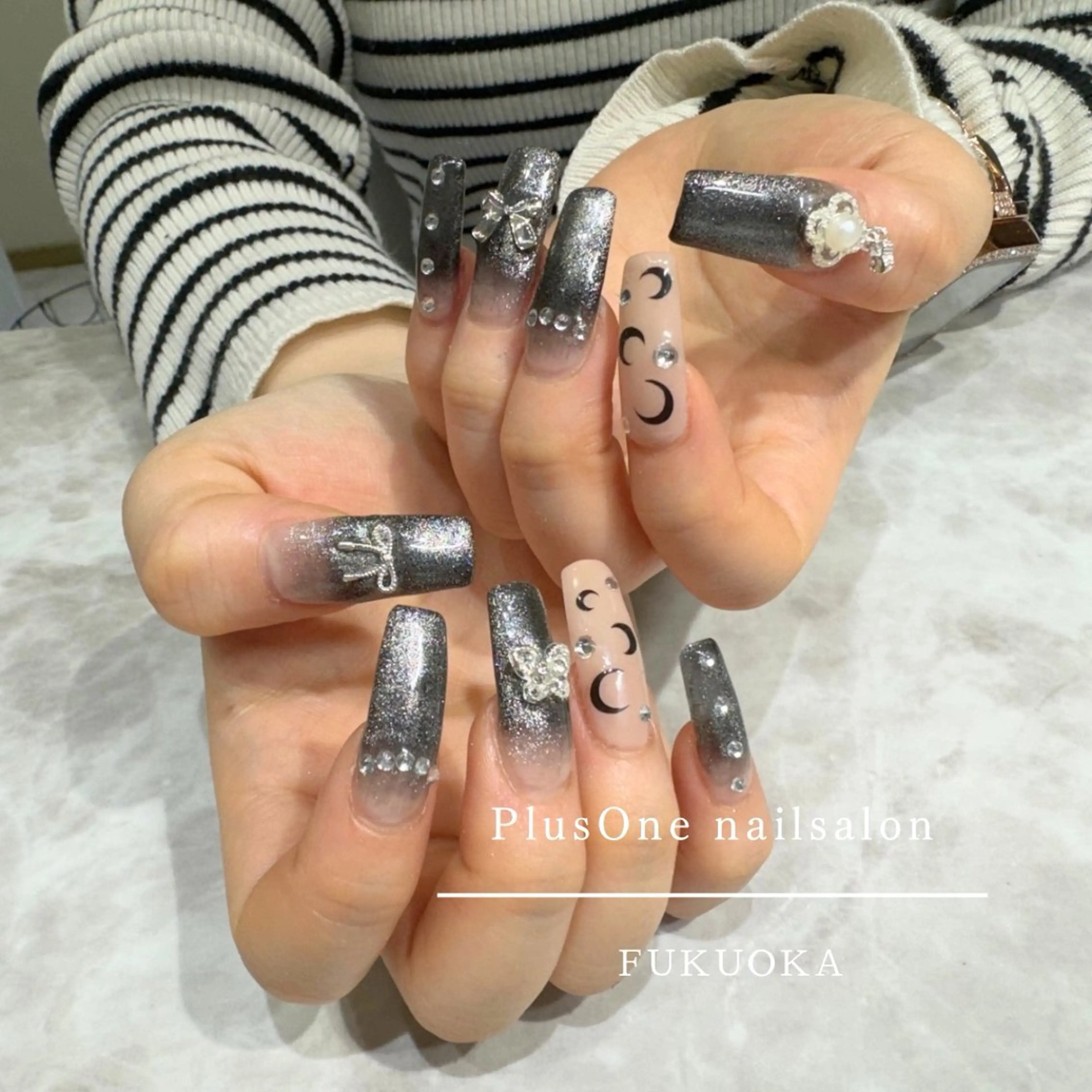 ネイル アートネイル 長さ出し ジェルネイル ネイルチップ PlusOnenailsalon所属・粕屋ネイル＆耳つぼ 🫧Natsumiのネイルデザイン