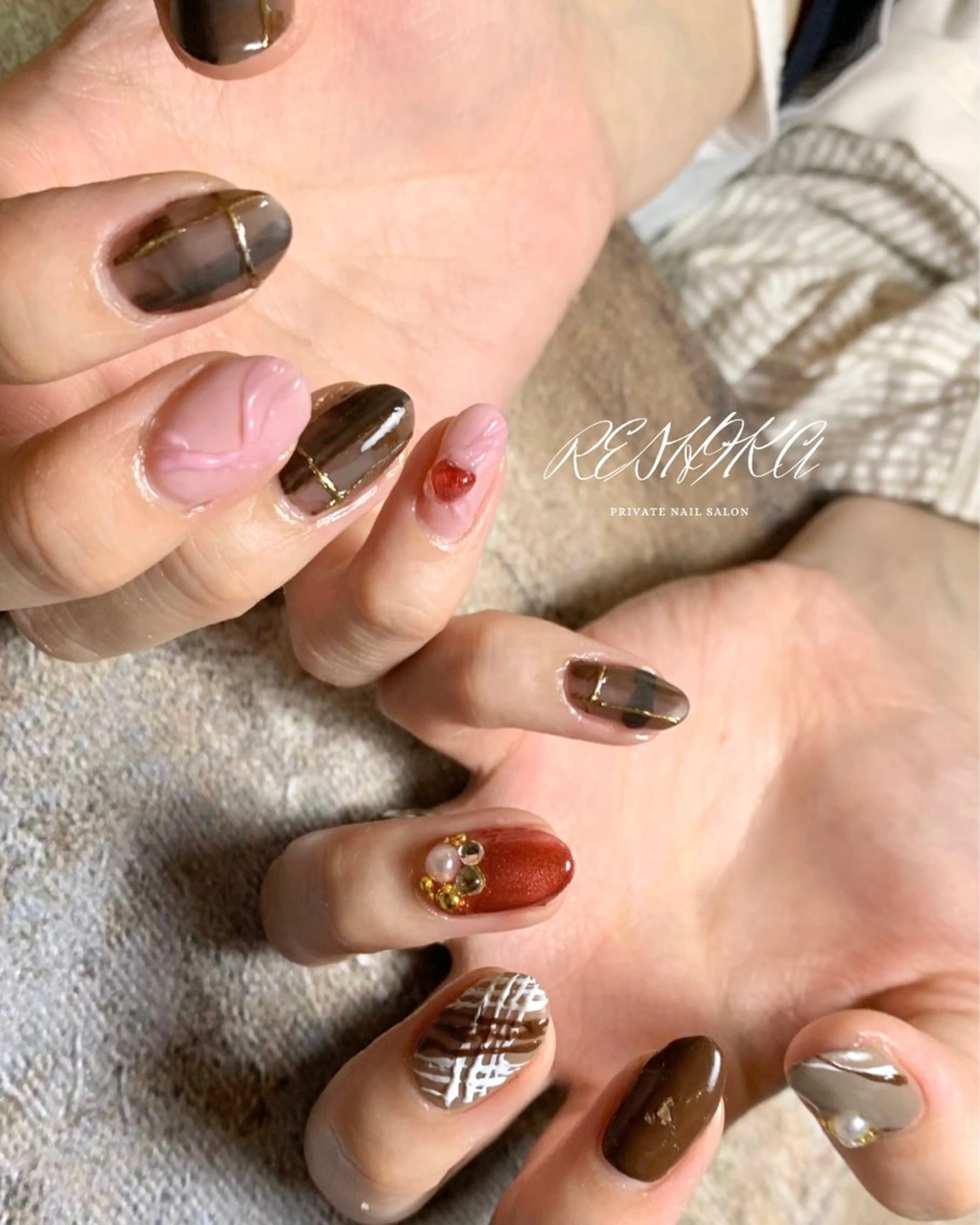 ネイル アートネイル マグネットネイル バレンタイン m mのネイルデザイン