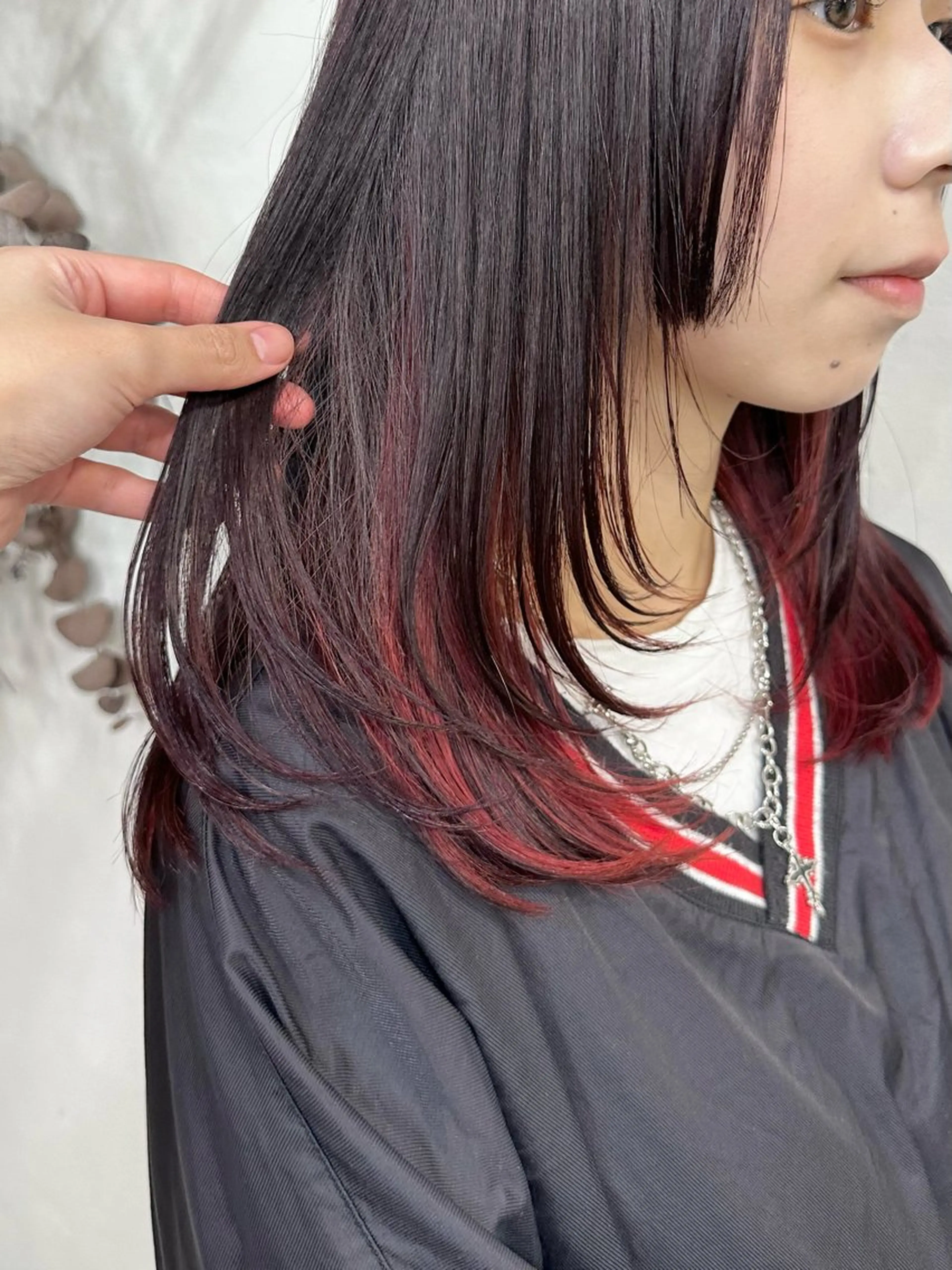 セミロング レイヤーカット 似合わせカット 地毛風縮毛矯正 / ショート/ボブ/平山のヘアスタイル