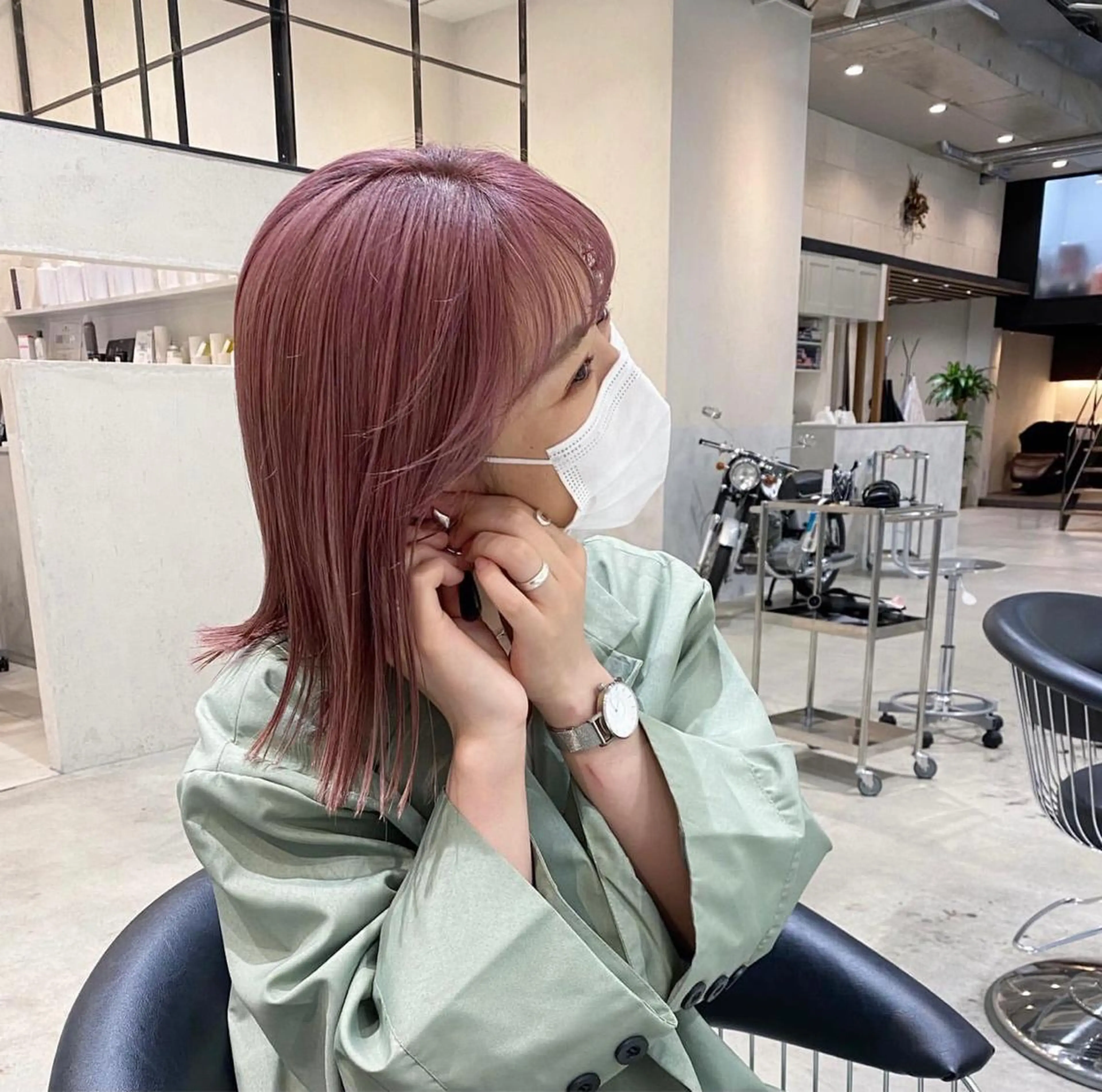 セミロング カラー DEAN所属・KEIGO/パーマ ハイトーン/DEANのヘアスタイル