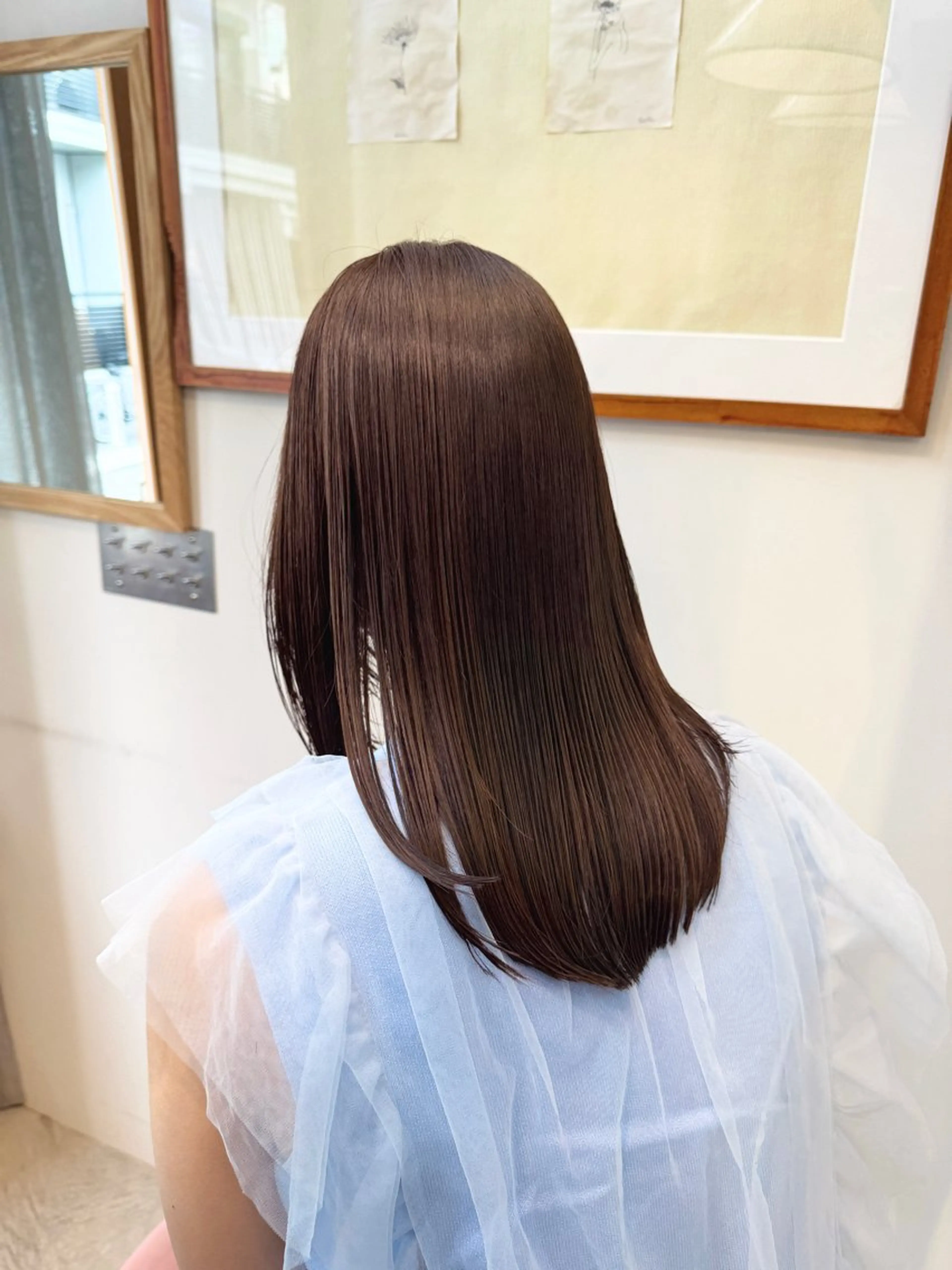 セミロング カラー 透明感カラー/ハイト ーン/メイク/umiのヘアスタイル