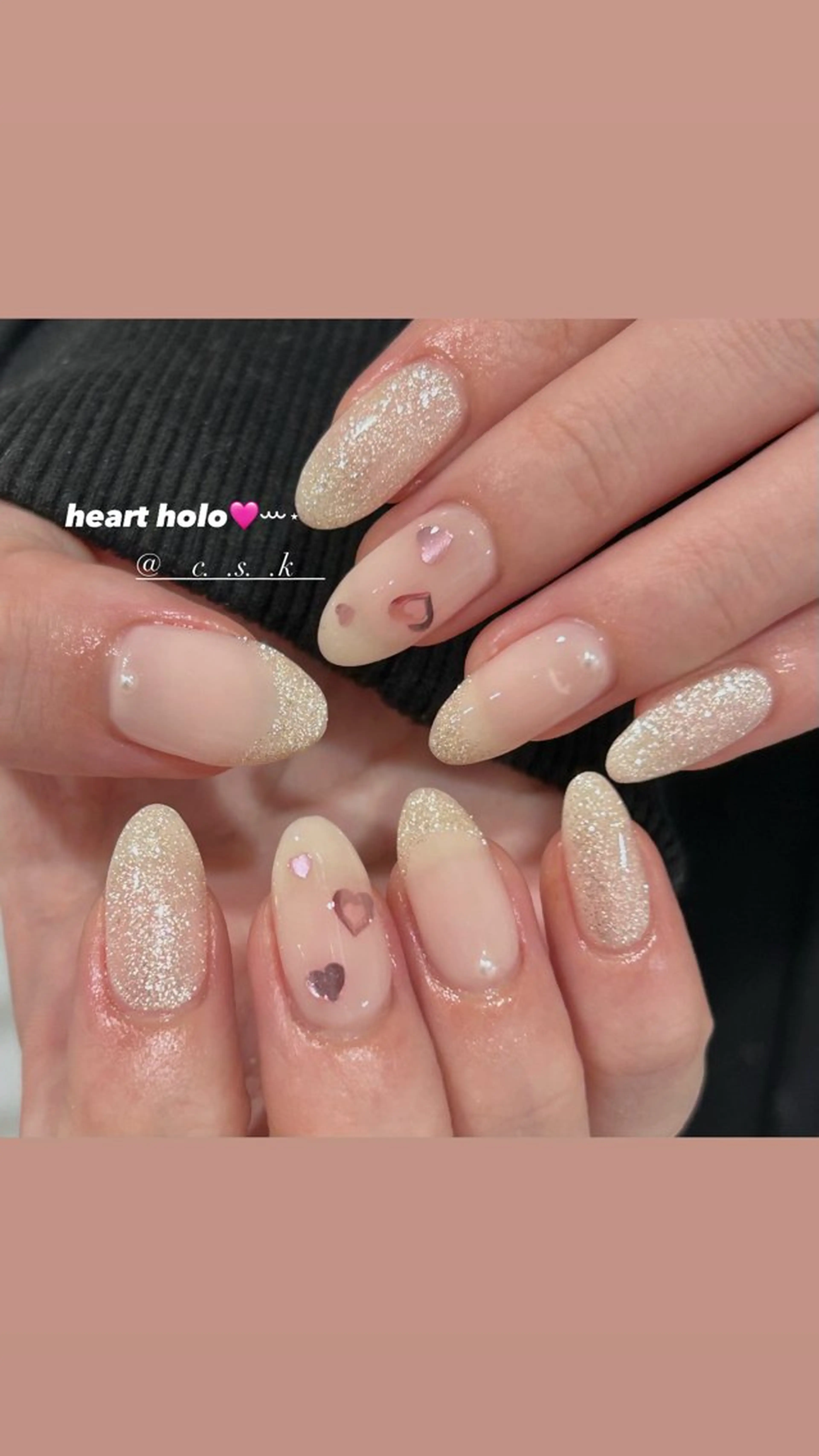 ネイル ラメ(グリッター) シルバー ハンドネイル 🎀チーク/ちゅるん 🫧chisa🎀のネイルデザイン