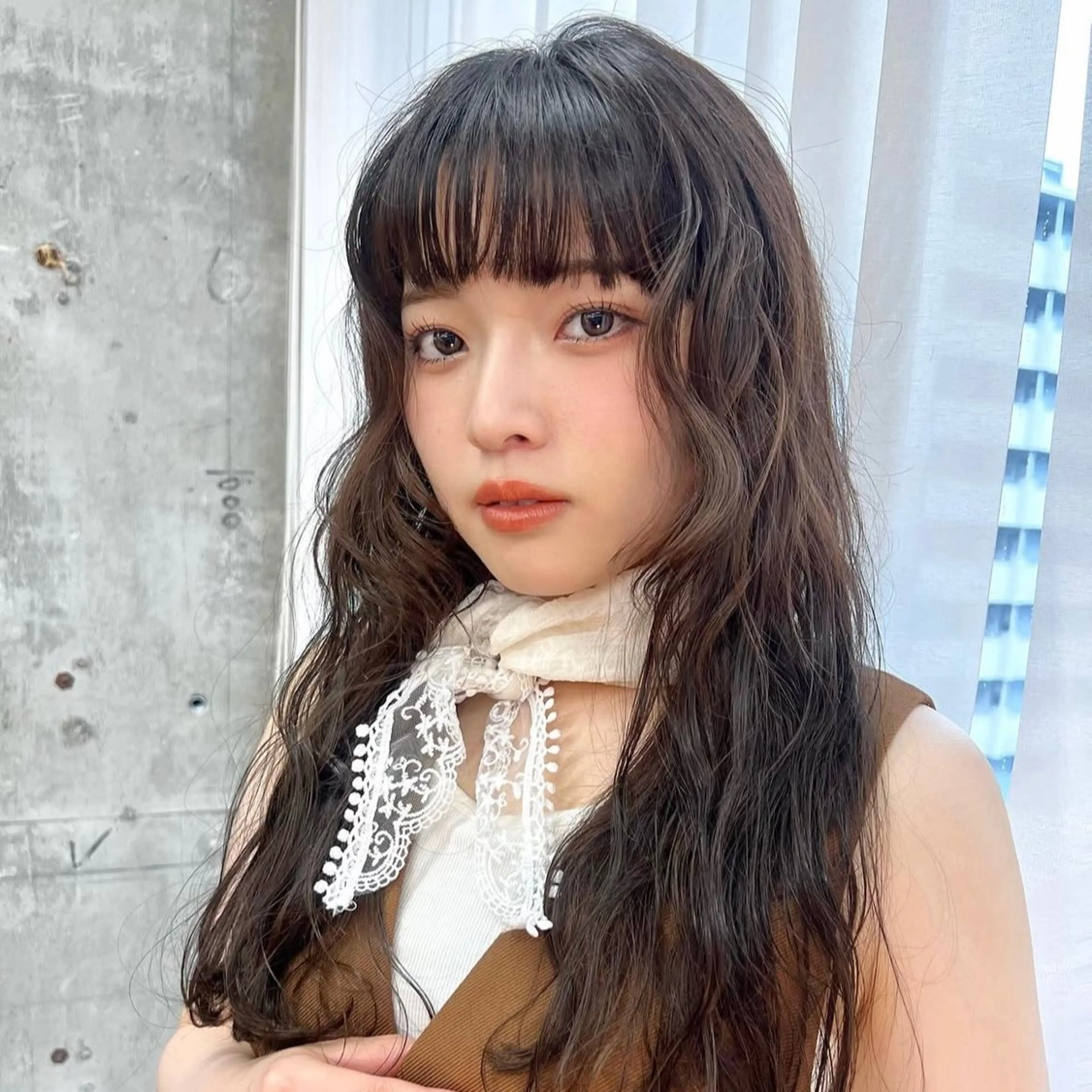 ロング カラー グレージュ カット ヘアカラー トリートメント 韓国ヘア /男女❄️ 細江 美紅のヘアスタイル